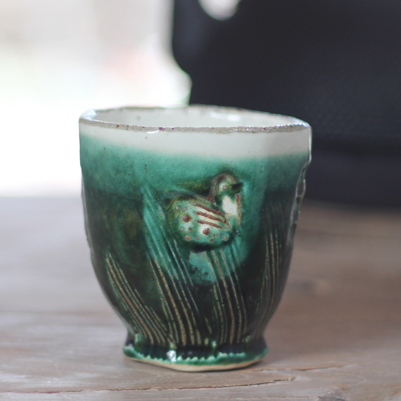 織部 湯のみ Yu21 和食器 陶芸 織部 結婚祝い 粉引き お祝い 父の日 母の日 手作り 湯のみ 素敵 可愛い Iichi ハンドメイド クラフト作品 手仕事品の通販