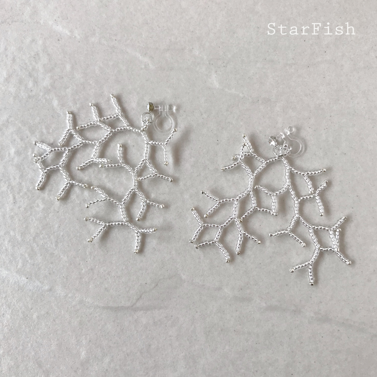 揺れる海藻 涼しげ ノンホールピアス ピアス カイソウ Seeweed L27 Iichi ハンドメイド クラフト作品 手仕事品の通販