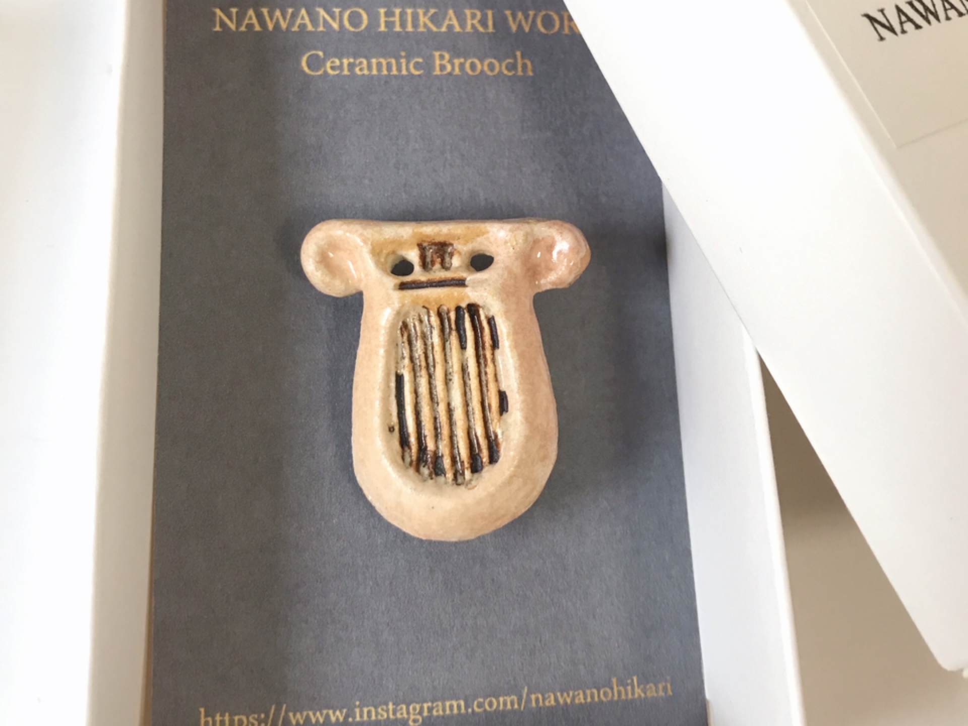 アンティークハープ 陶器ブローチ Iichi ハンドメイド クラフト作品 手仕事品の通販