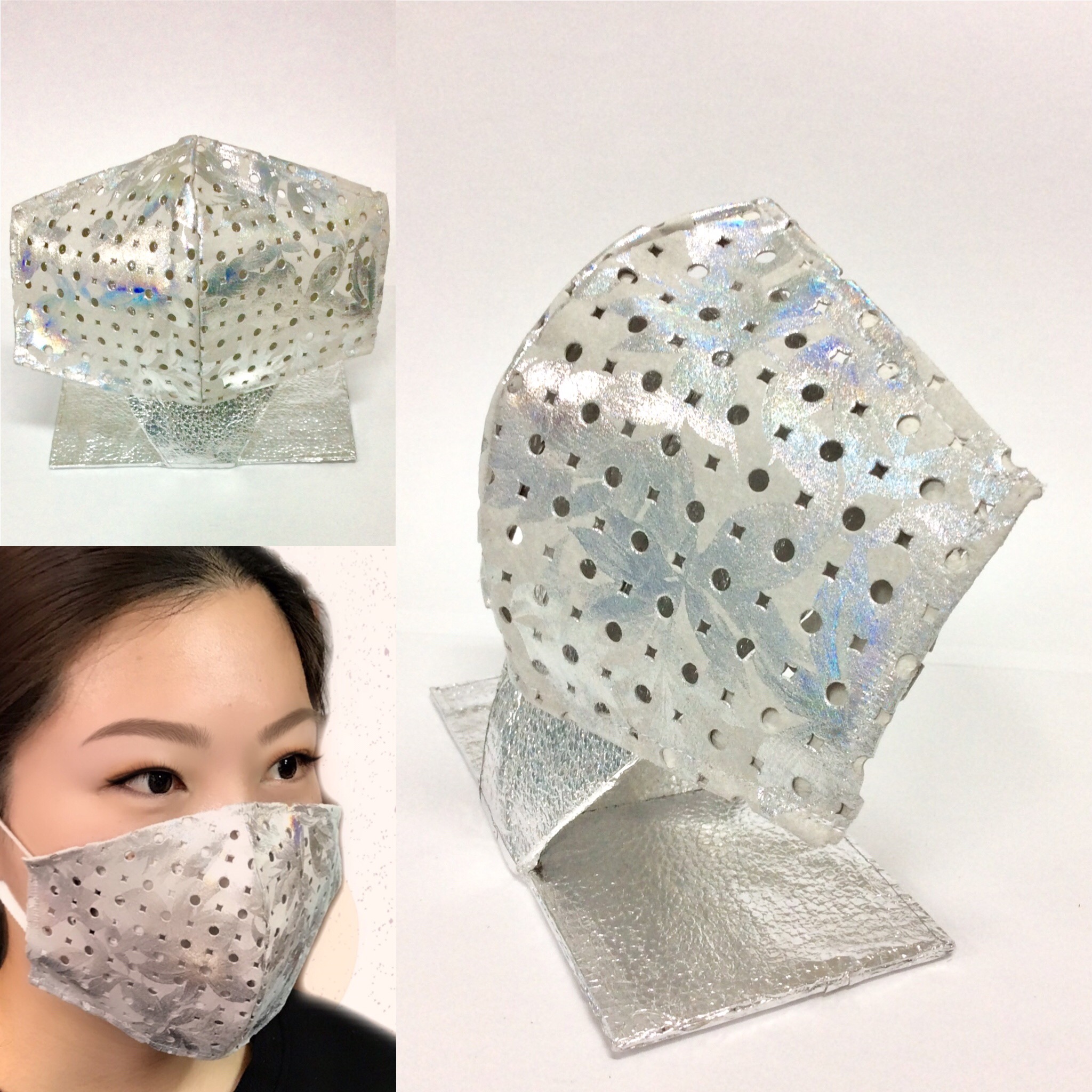 革のマスクカバー Kisekae Mask Cover 革マスク 重ねマスク お洒落 目立つ Iichi ハンドメイド クラフト作品 手仕事品の通販