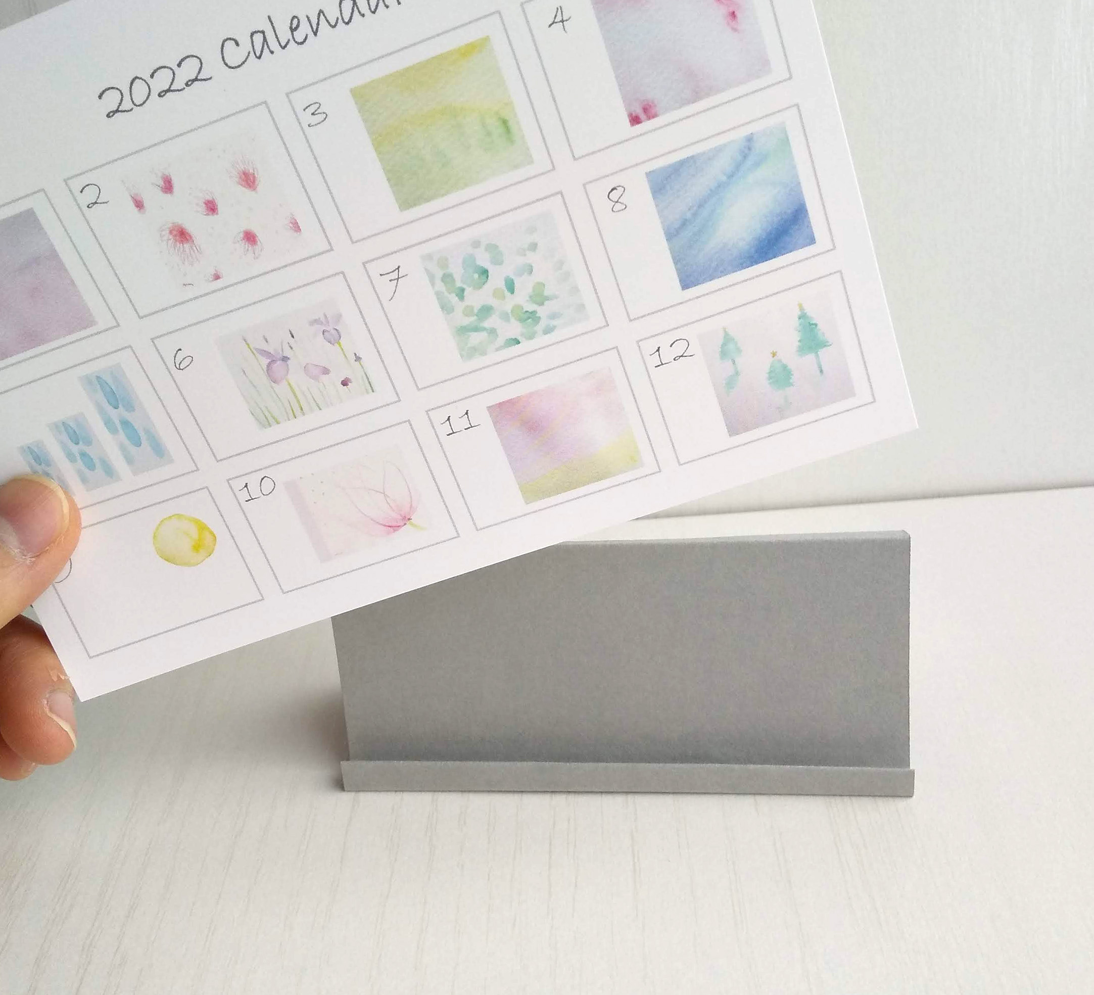 22年 令和4年 カレンダー ポストカードサイズ 月ごと 水彩画 ナチュラコ Iichi ハンドメイド クラフト作品 手仕事品の通販