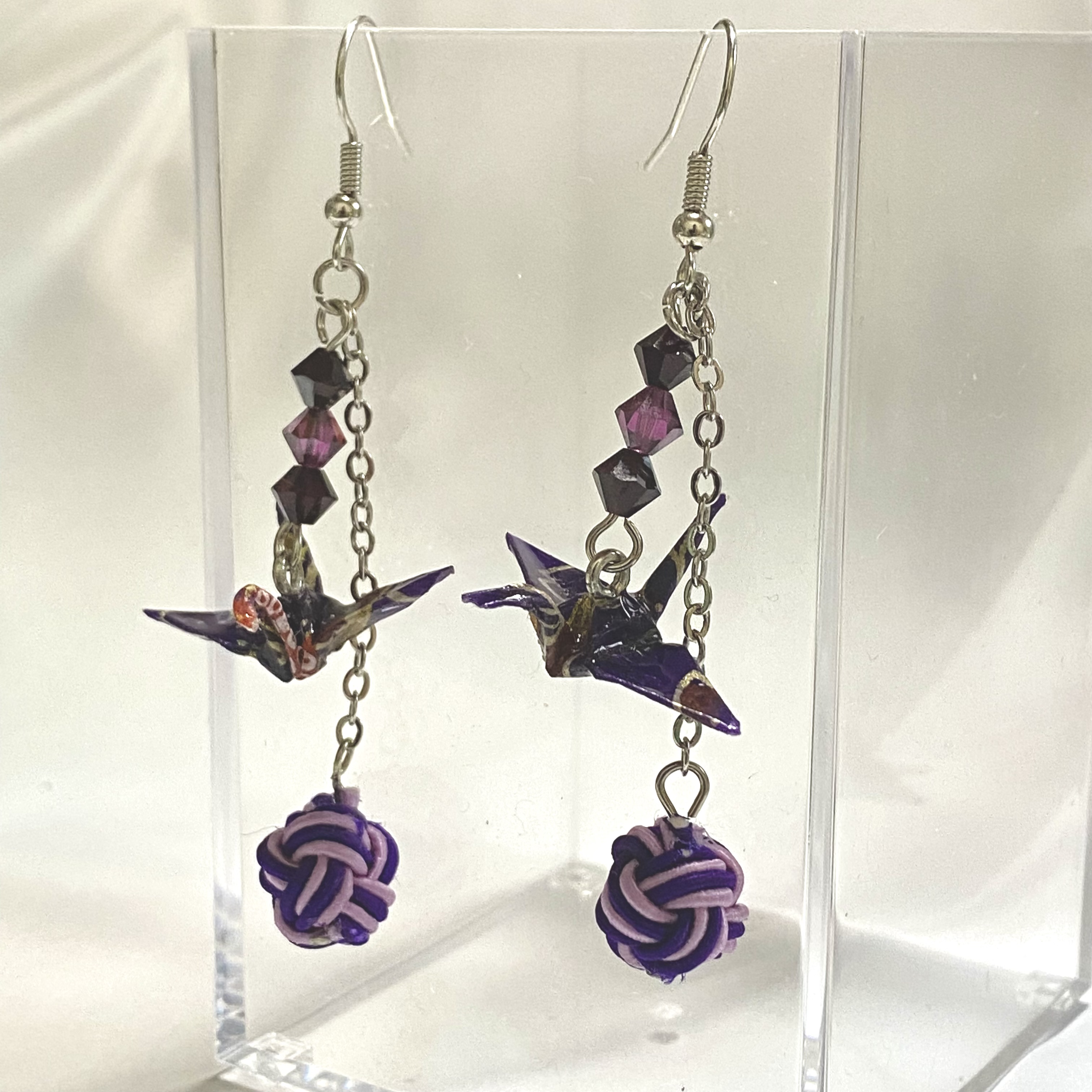 折り鶴と水引の和カジュアル ハンドメイドピアス イヤリング Iichi ハンドメイド クラフト作品 手仕事品の通販