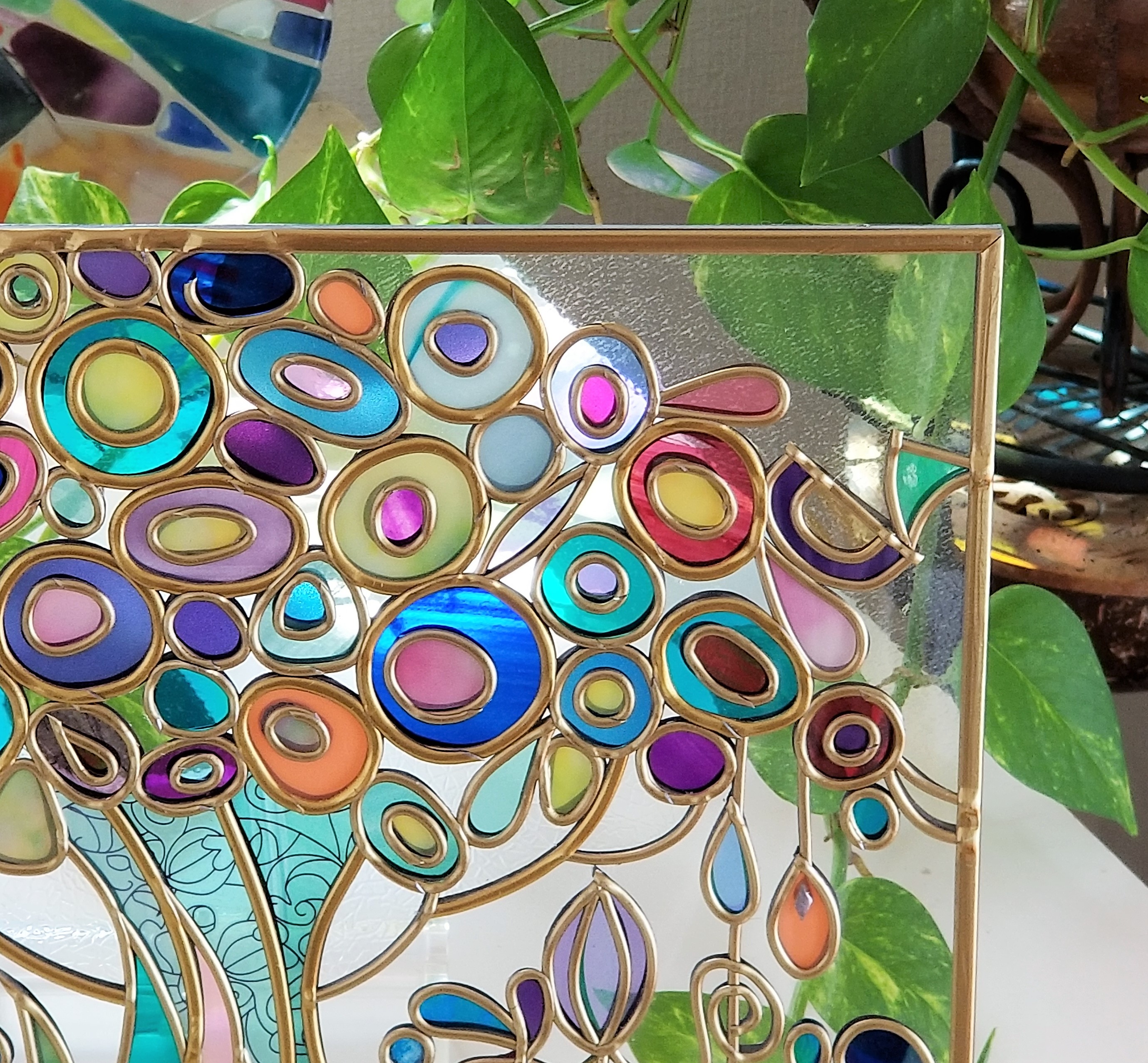 グラスアート飾り盾 アロホモーラ Iichi ハンドメイド クラフト作品 手仕事品の通販