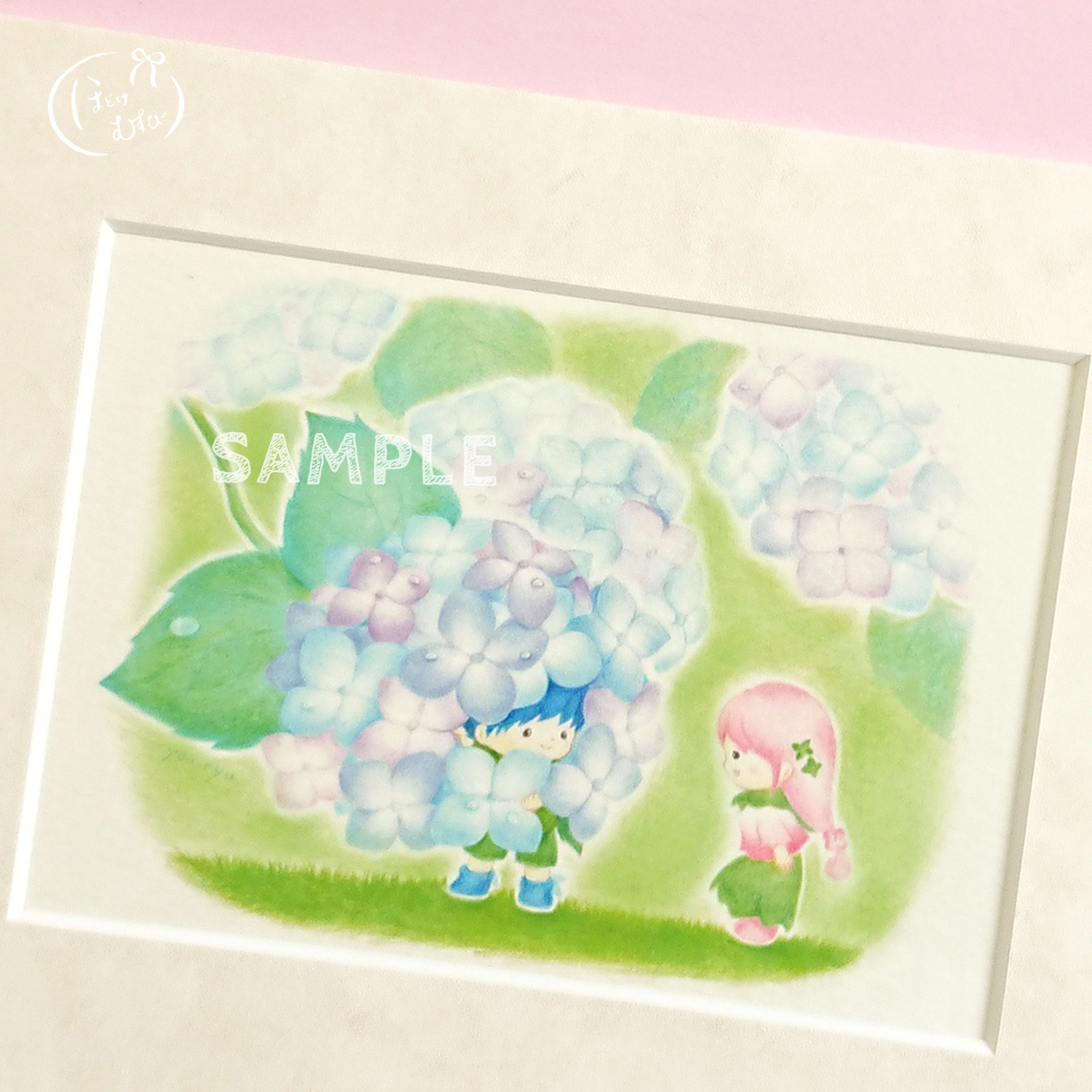 L判 マット額付 妖精イラスト 雨上がりのかくれんぼ Iichi ハンドメイド クラフト作品 手仕事品の通販