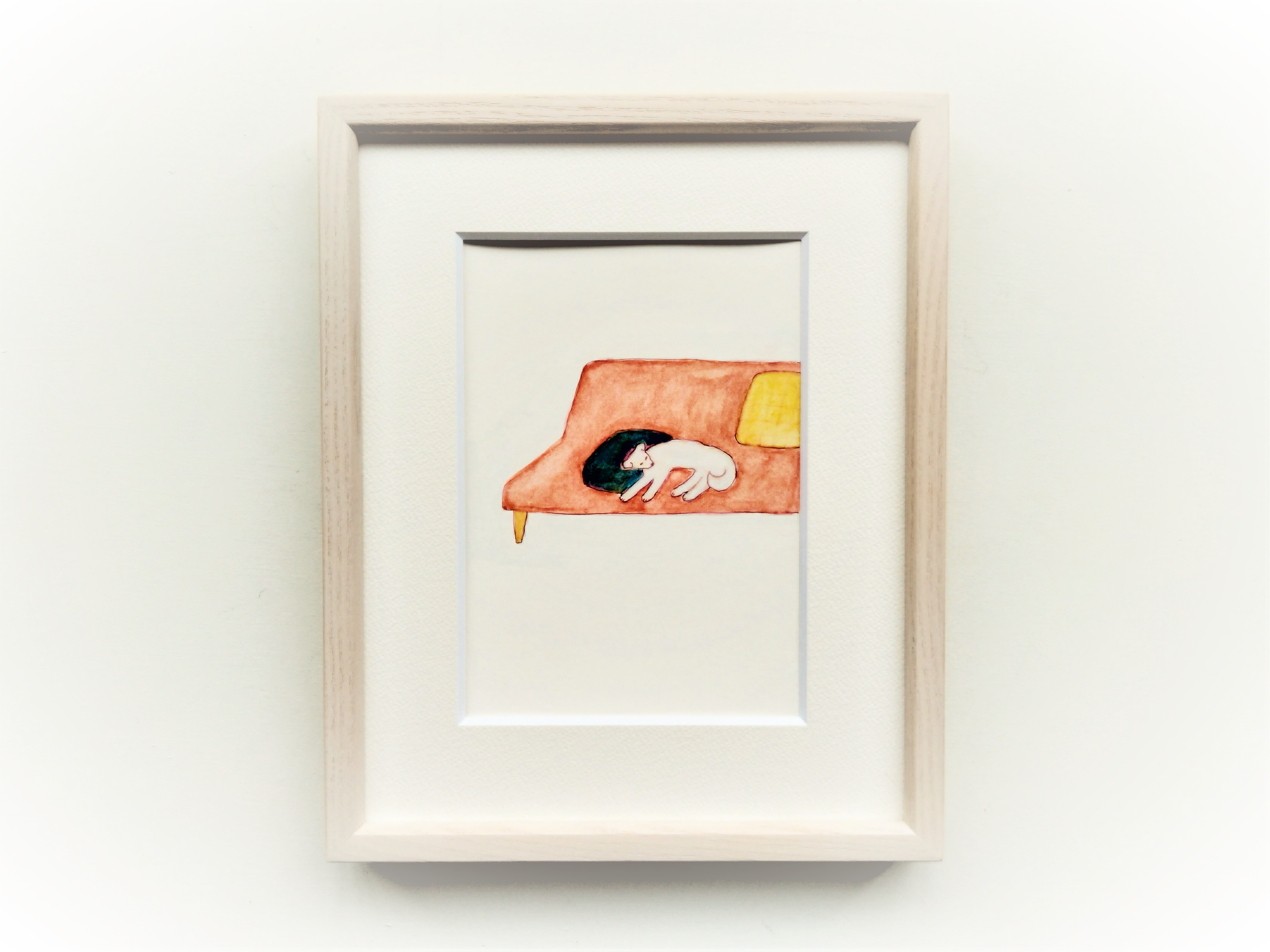 原画 ソファ 水彩イラスト 木製額縁入り Iichi ハンドメイド クラフト作品 手仕事品の通販