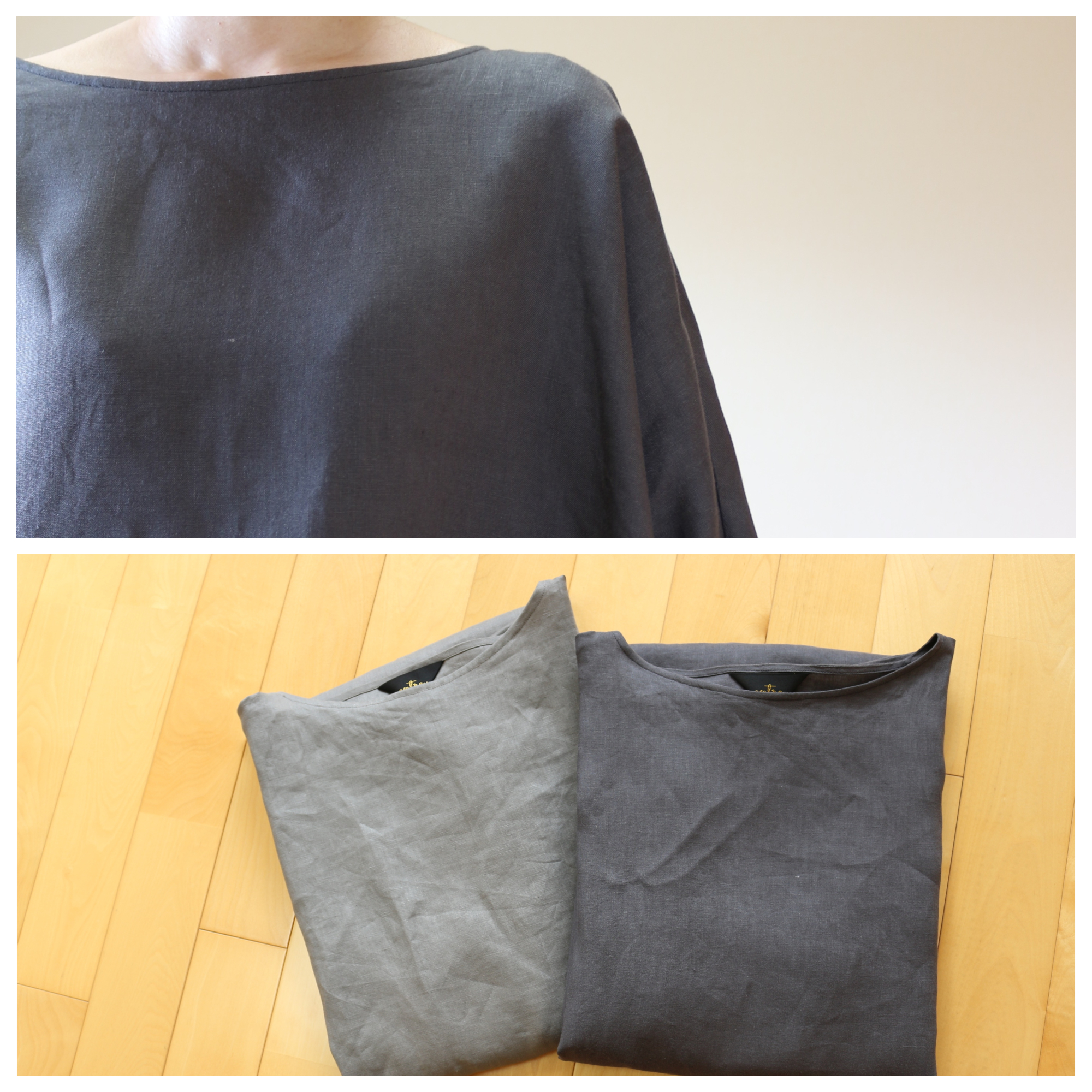 春夏オーバーサイズのワンピース ドルマン リネン100 チャコールグレー Iichi ハンドメイド クラフト作品 手仕事品の通販