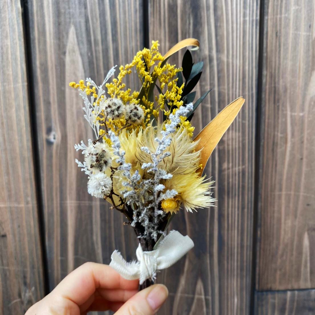 Dry Bouquet ドライフラワー ブーケ ブートニア付き Iichi ハンドメイド クラフト作品 手仕事品の通販