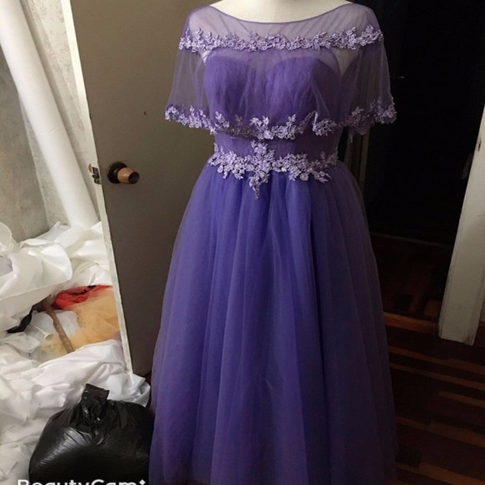 ハンドメイド美品 カラードレス パープル 紫 ロング丈 ケープ風 ステージ衣装 披露宴 パーティードレス お色直し Iichi ハンドメイド クラフト作品 手仕事品の通販