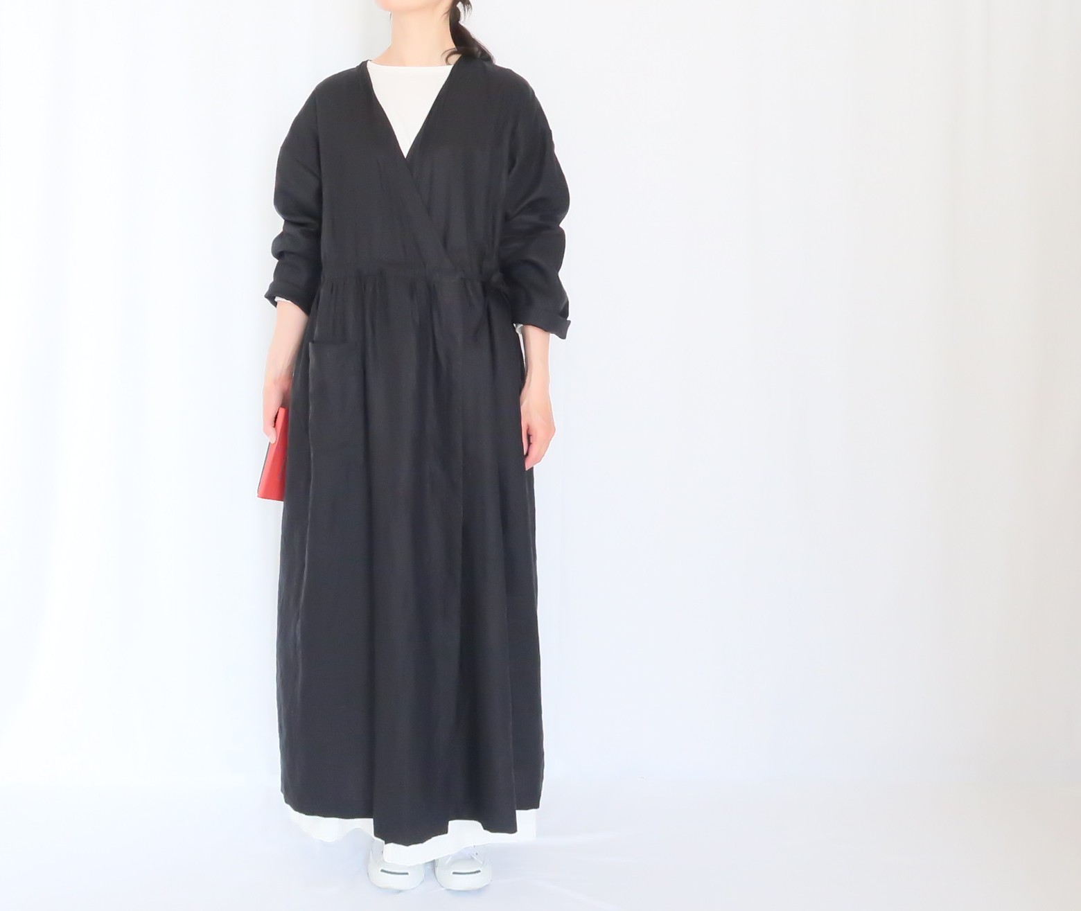 TOUJOURS 新品　カシュクールシルクワンピース