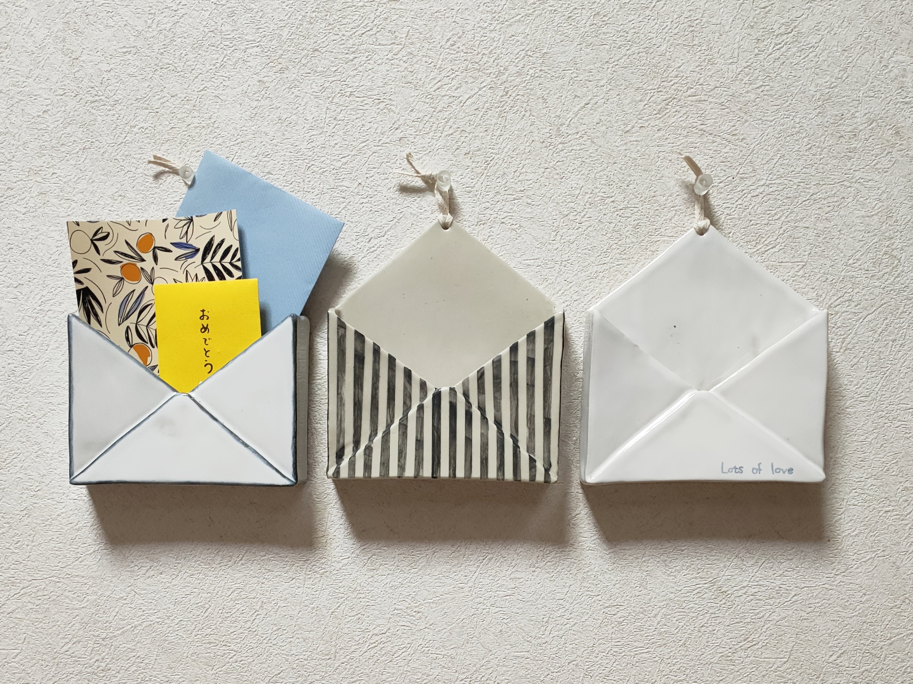 封筒型掛け花入れ 陶器 Iichi ハンドメイド クラフト作品 手仕事品の通販