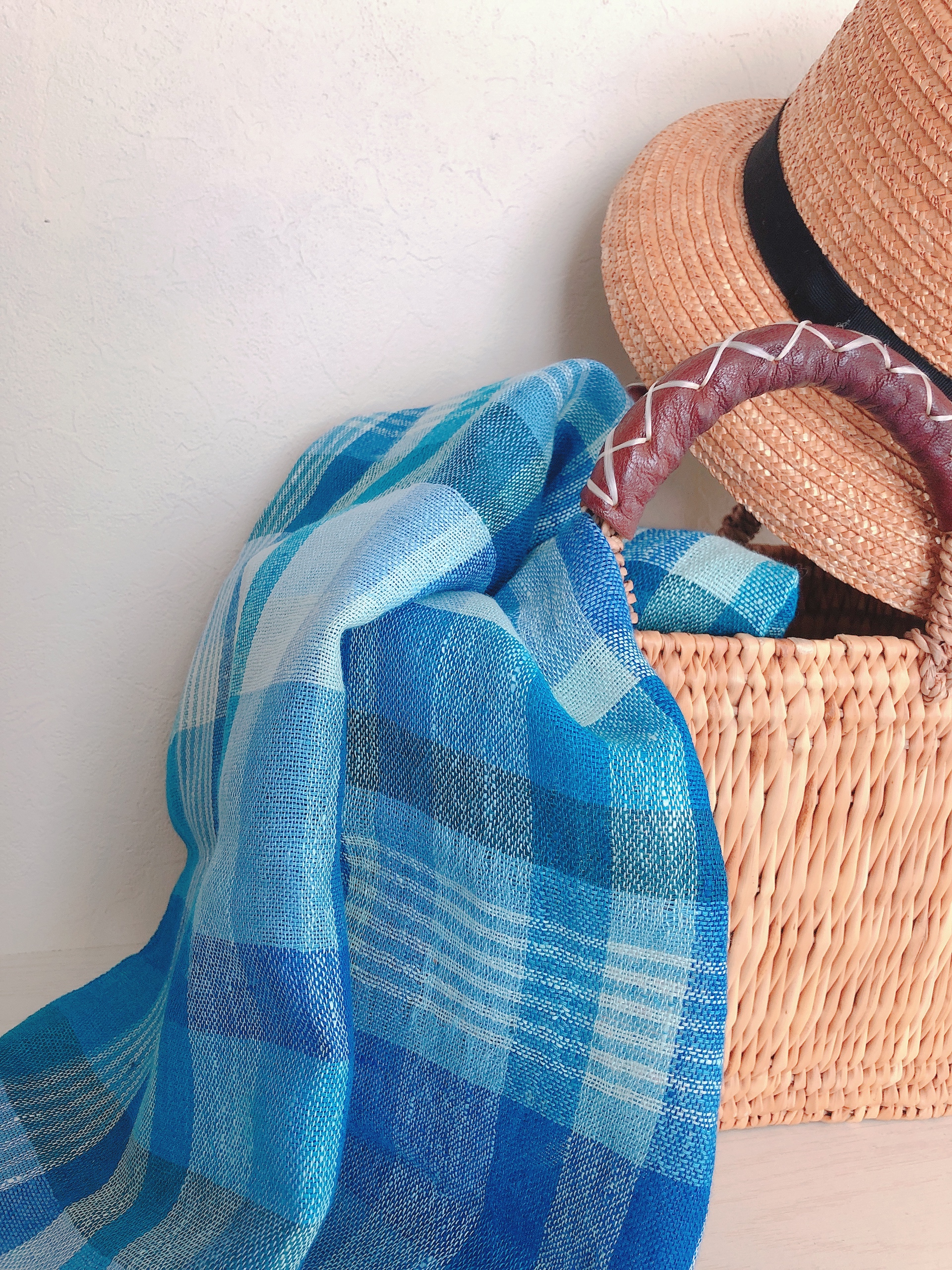 エバゴス リトアニアリネン手織りストール GREEN エバゴス ストール