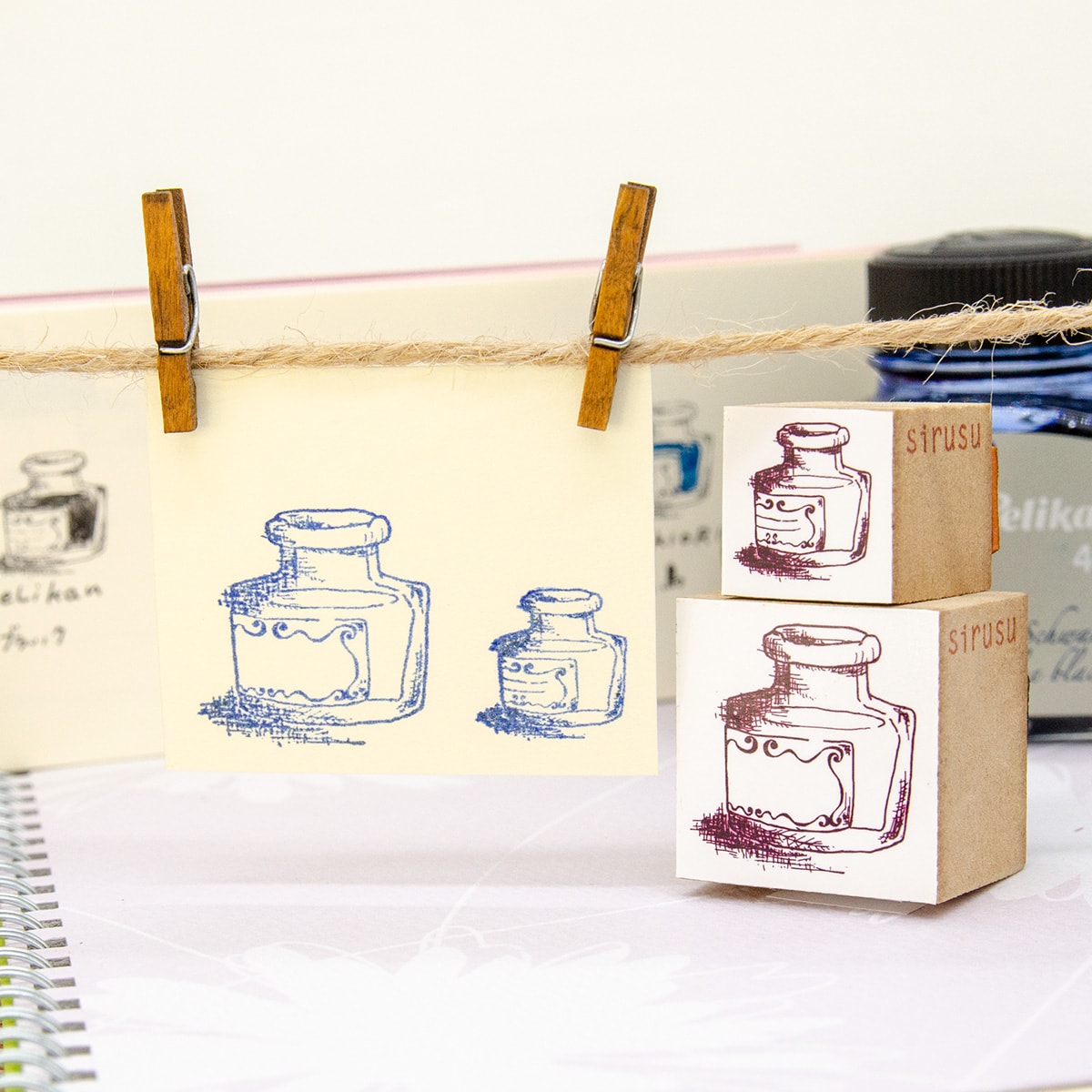 スタンプ インクボトル 大 インクカード 色見本帳をオシャレにつくることのできる塗ってもかわいいハンコです Iichi ハンドメイド クラフト作品 手仕事品の通販
