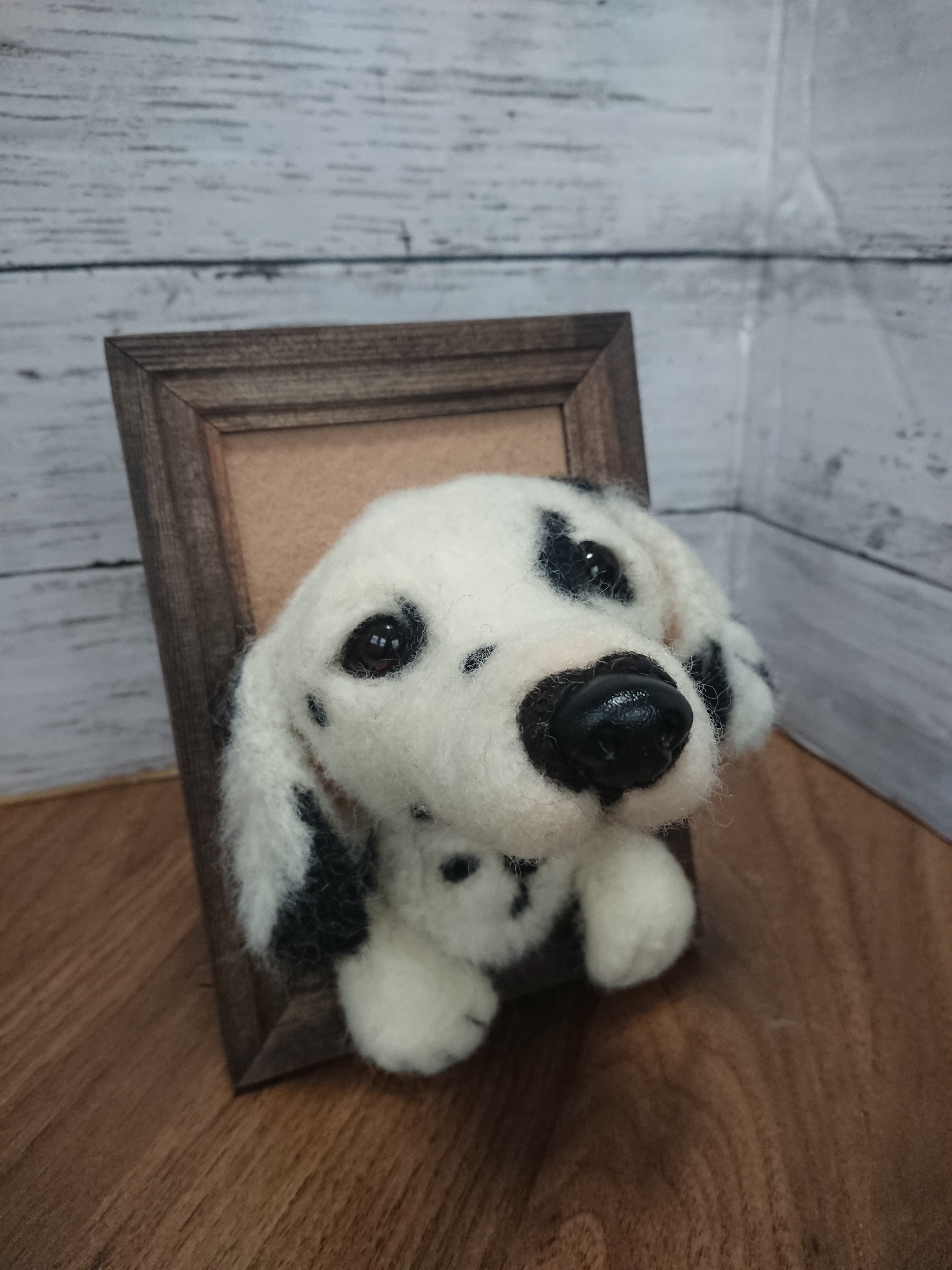羊毛フェルト 犬 ダルメシアンフレーム 愛犬 犬 リアル うちの子 ペット Iichi ハンドメイド クラフト作品 手仕事品の通販