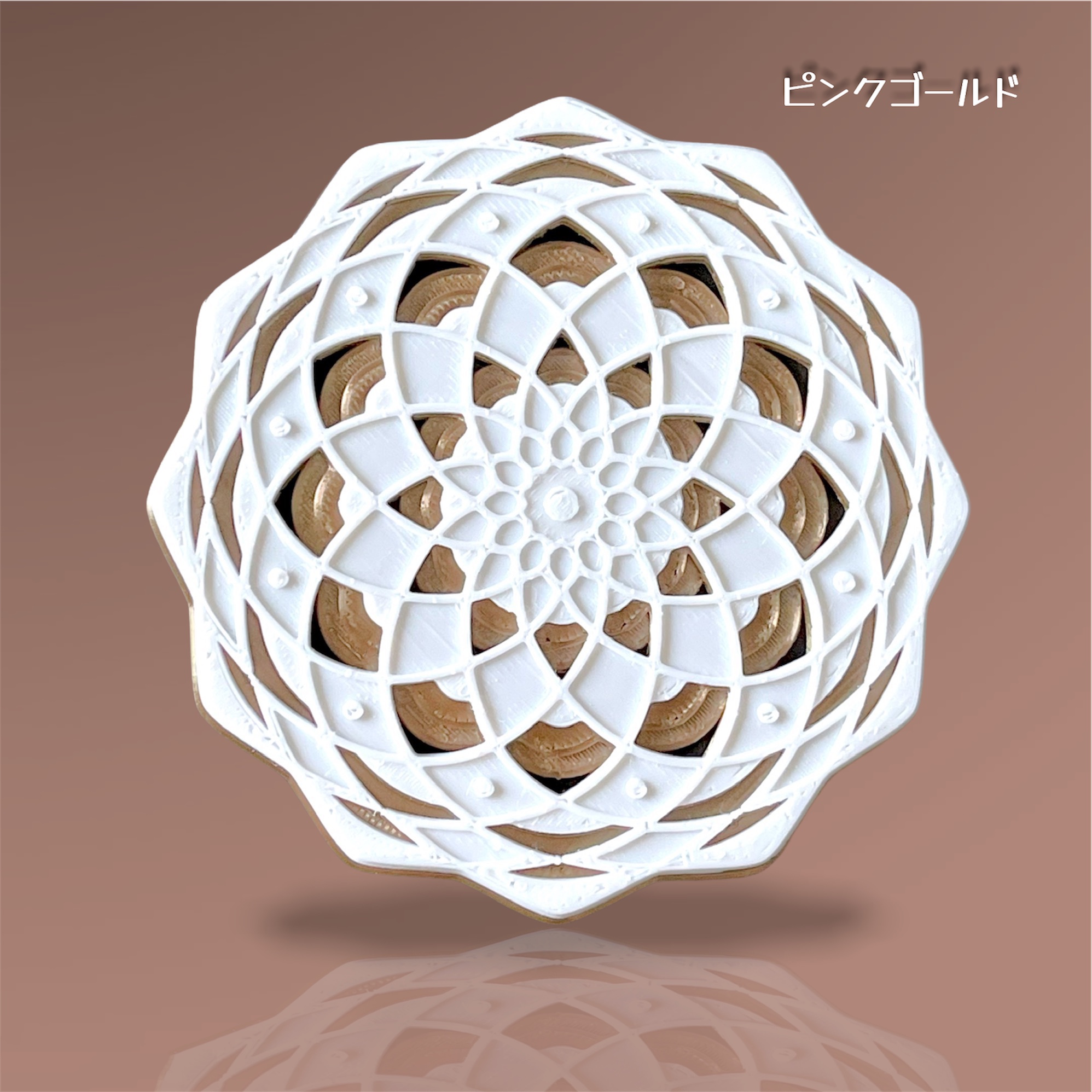 水連 コースター ピンクゴールド色 1枚 Iichi ハンドメイド クラフト作品 手仕事品の通販