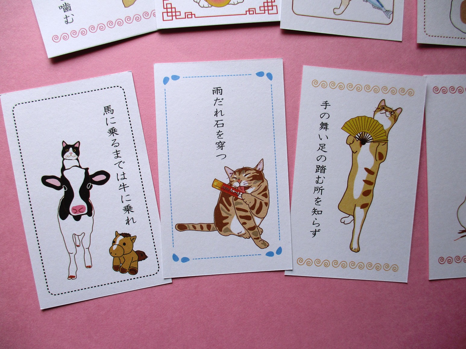 猫イラスト諺メッセージカードセット Iichi ハンドメイド クラフト作品 手仕事品の通販