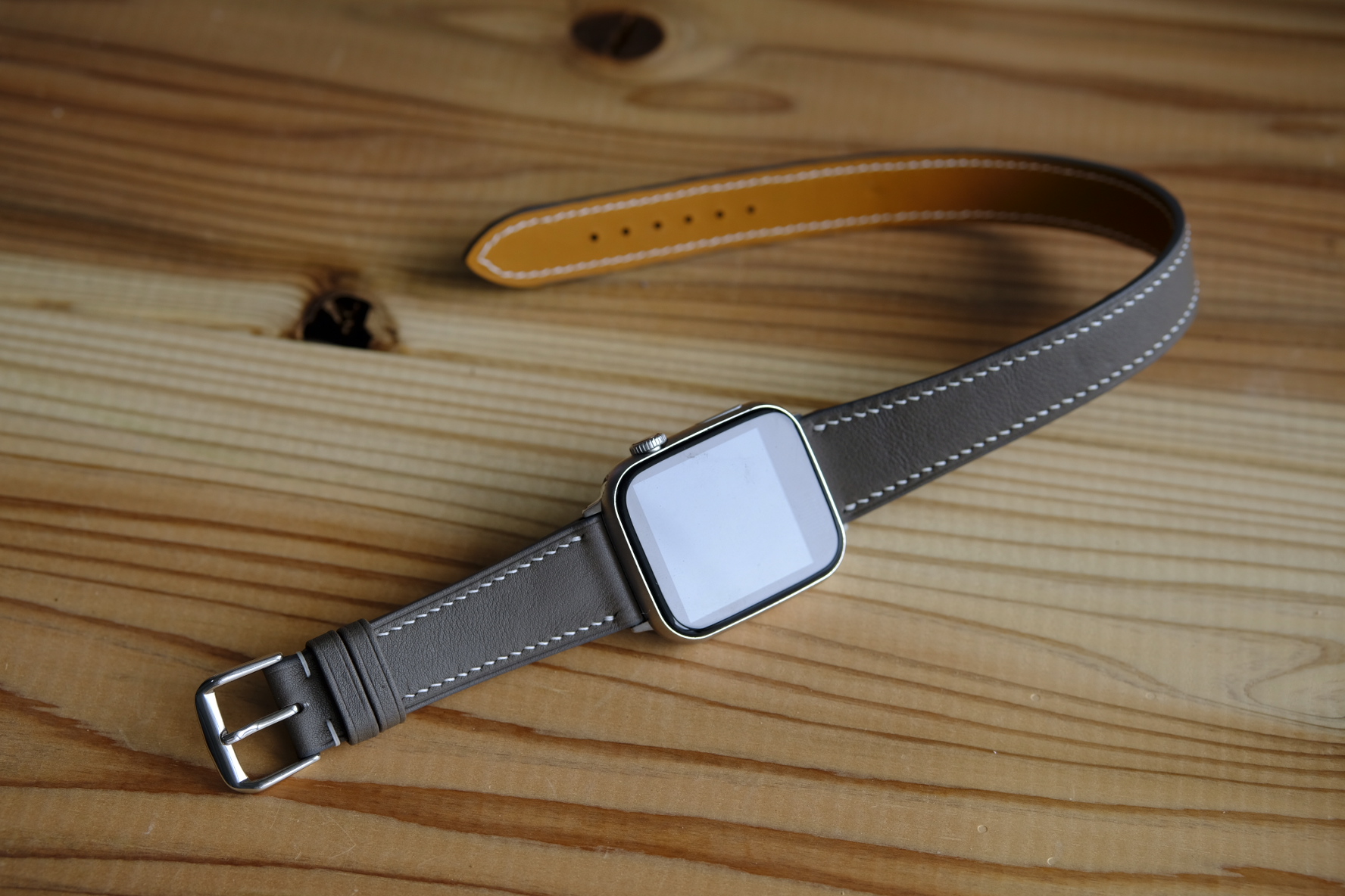 3450円 上品な Apple Watchベルト 時計ベルト レザー 腕時計 革 二重巻き ブルー