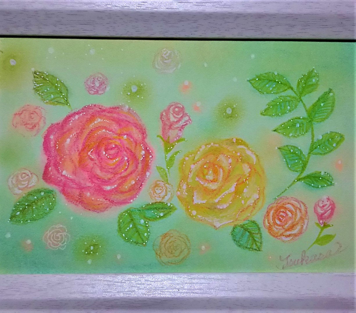 パステルアート 香り輝く朝のバラの花 パステル画原画 Iichi ハンドメイド クラフト作品 手仕事品の通販