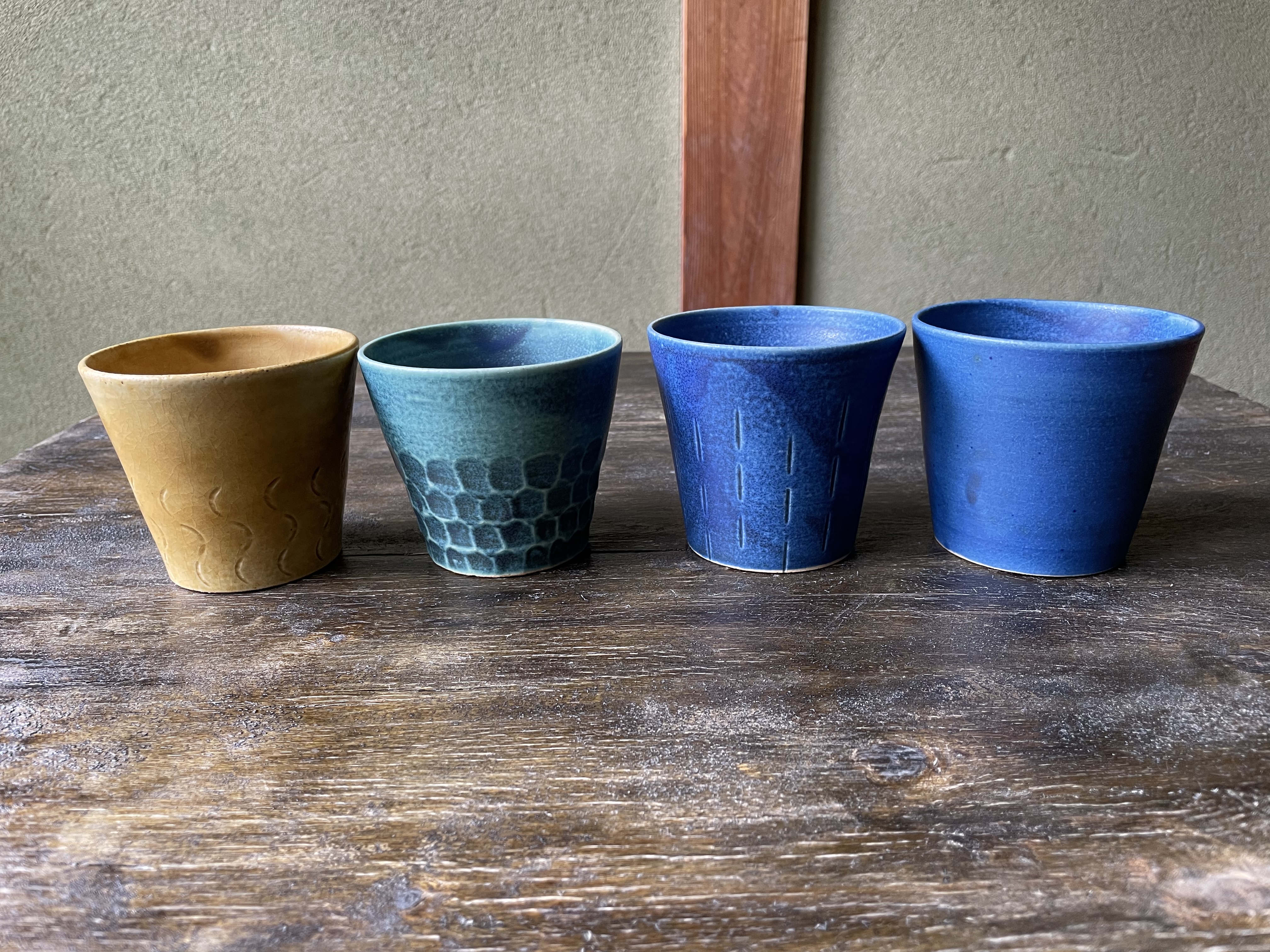 受注生産 3色 4模様から選べる陶器のフリーカップ Iichi ハンドメイド クラフト作品 手仕事品の通販