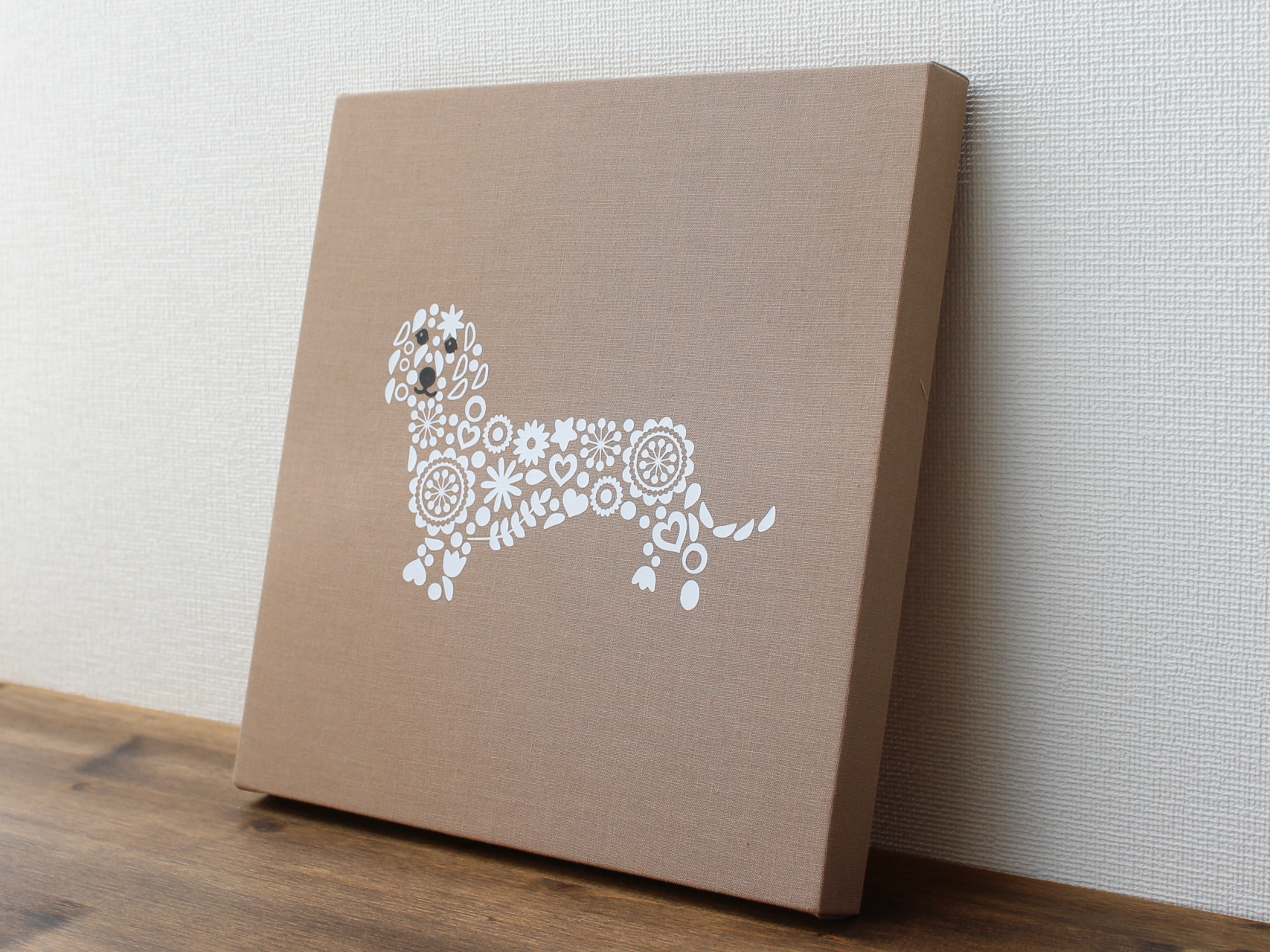 ダックスフンドのファブリックパネル M 739 モカ 白 Iichi ハンドメイド クラフト作品 手仕事品の通販