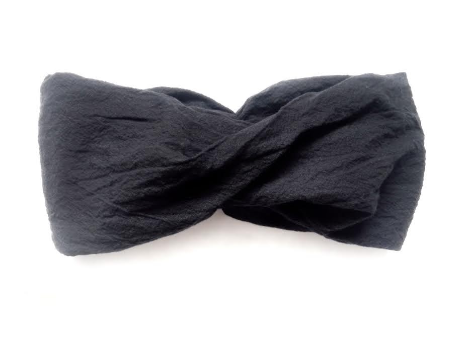 ターバンなヘアバンド ワッシャー黒 送料無料 Iichi ハンドメイド クラフト作品 手仕事品の通販