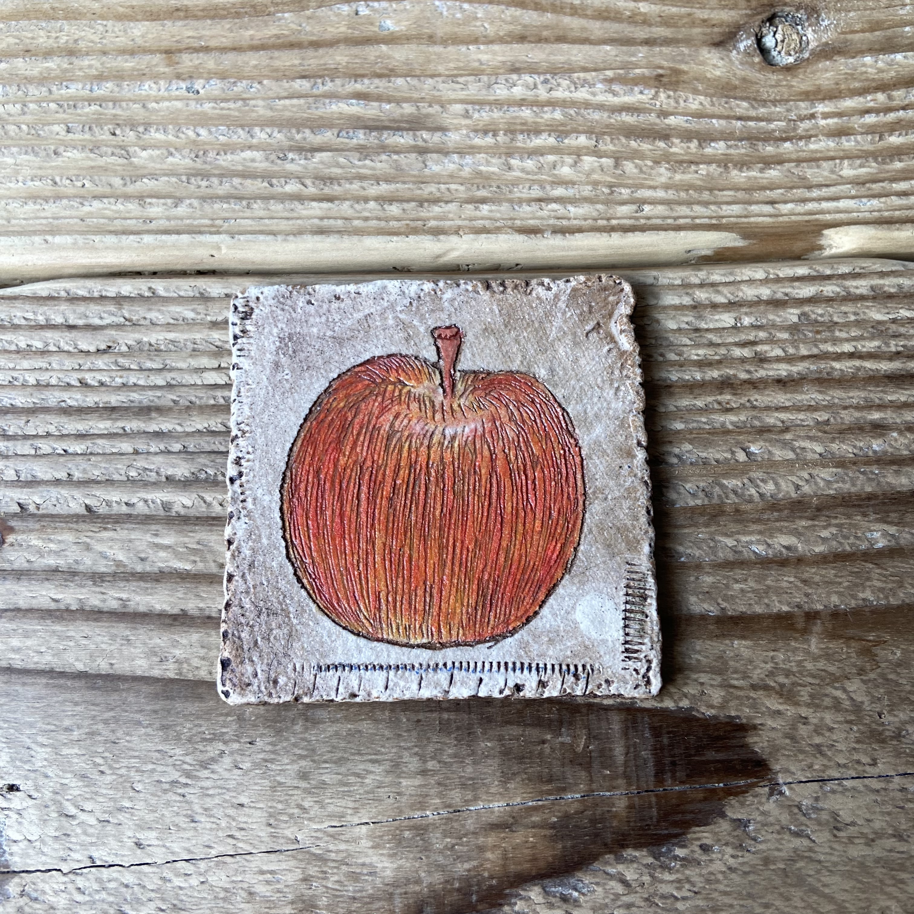☆希少品☆デンマーク製 Knabstrup クナッブストラップ りんごの陶板-