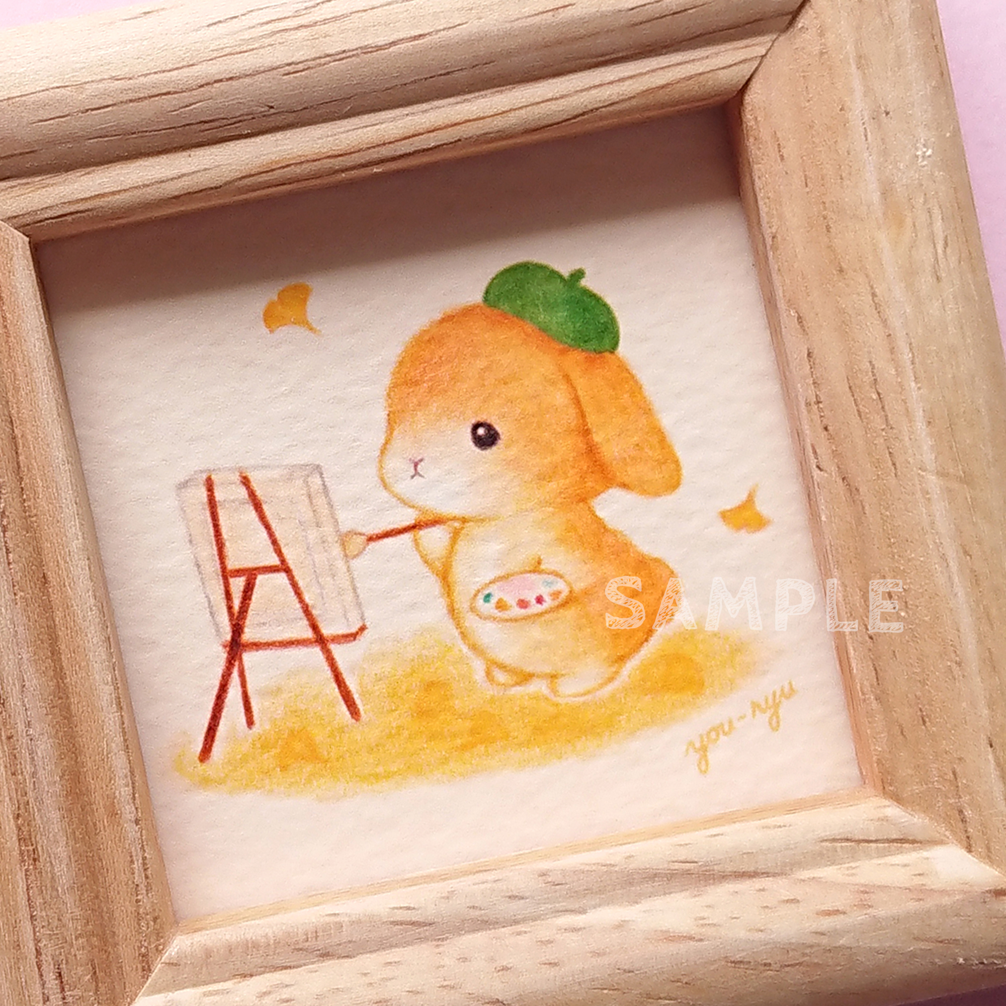 額付ミニイラスト うさちゃん画伯の芸術の秋 Iichi ハンドメイド クラフト作品 手仕事品の通販 額付ミニイラスト うさちゃん画伯の芸術の秋 Iichi ハンドメイド クラフト作品 手仕事品の通販