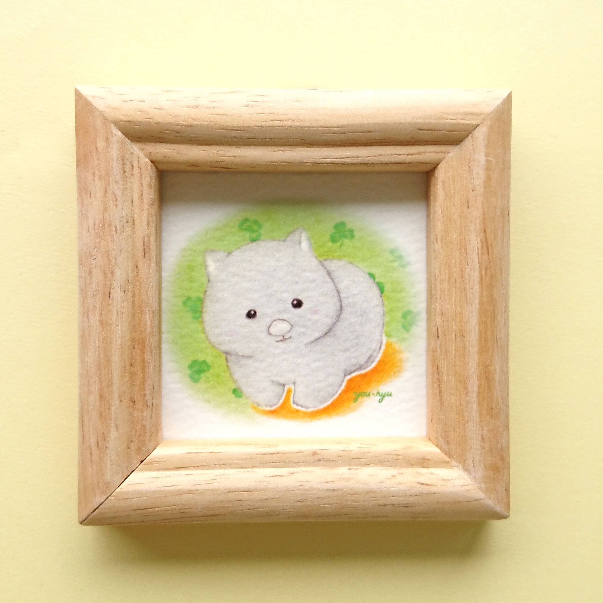 額付ミニイラスト ウォンバットちゃんこんにちは Iichi ハンドメイド クラフト作品 手仕事品の通販 額付ミニイラスト ウォンバットちゃんこんにちは Iichi ハンドメイド クラフト作品 手仕事品の通販