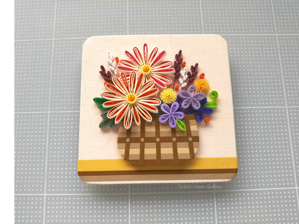 ペーパークイリング キット 秋の花かご Iichi ハンドメイド クラフト作品 手仕事品の通販