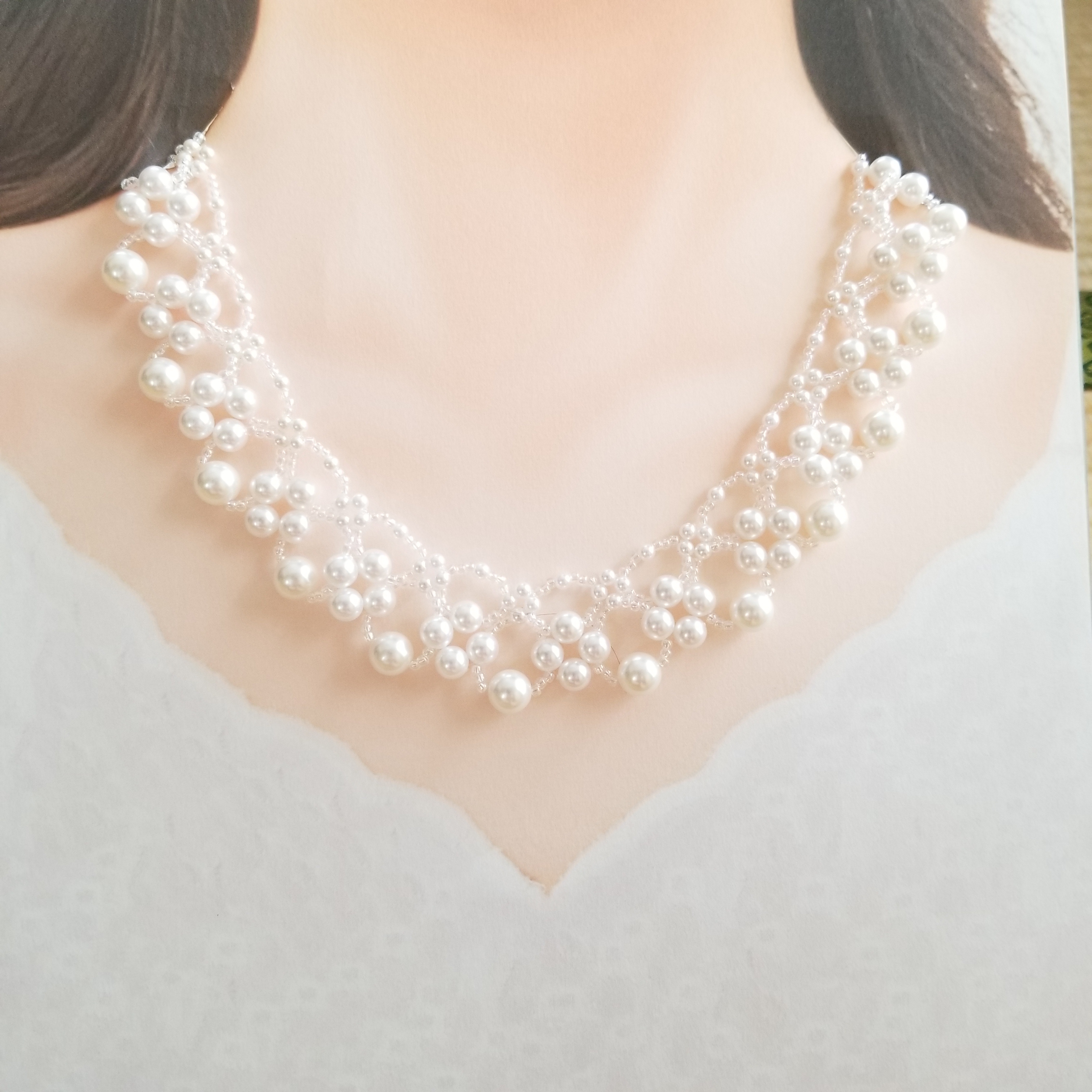 限定数のみ ホワイトパールのネックレス 結婚式、入学式、卒業式、成人式 通販