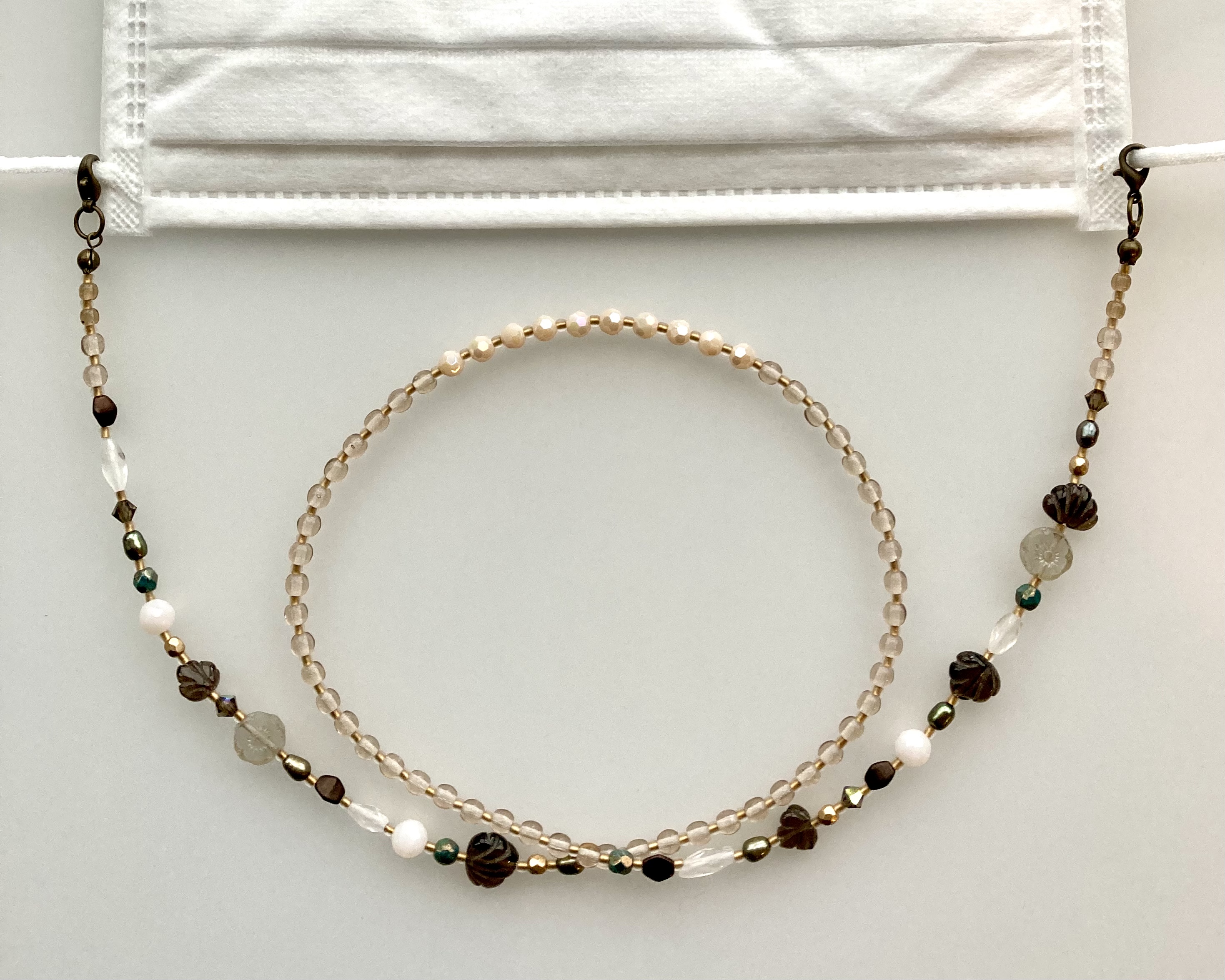 Ponpon マスクコード グラスコード ブラウン Iichi ハンドメイド クラフト作品 手仕事品の通販