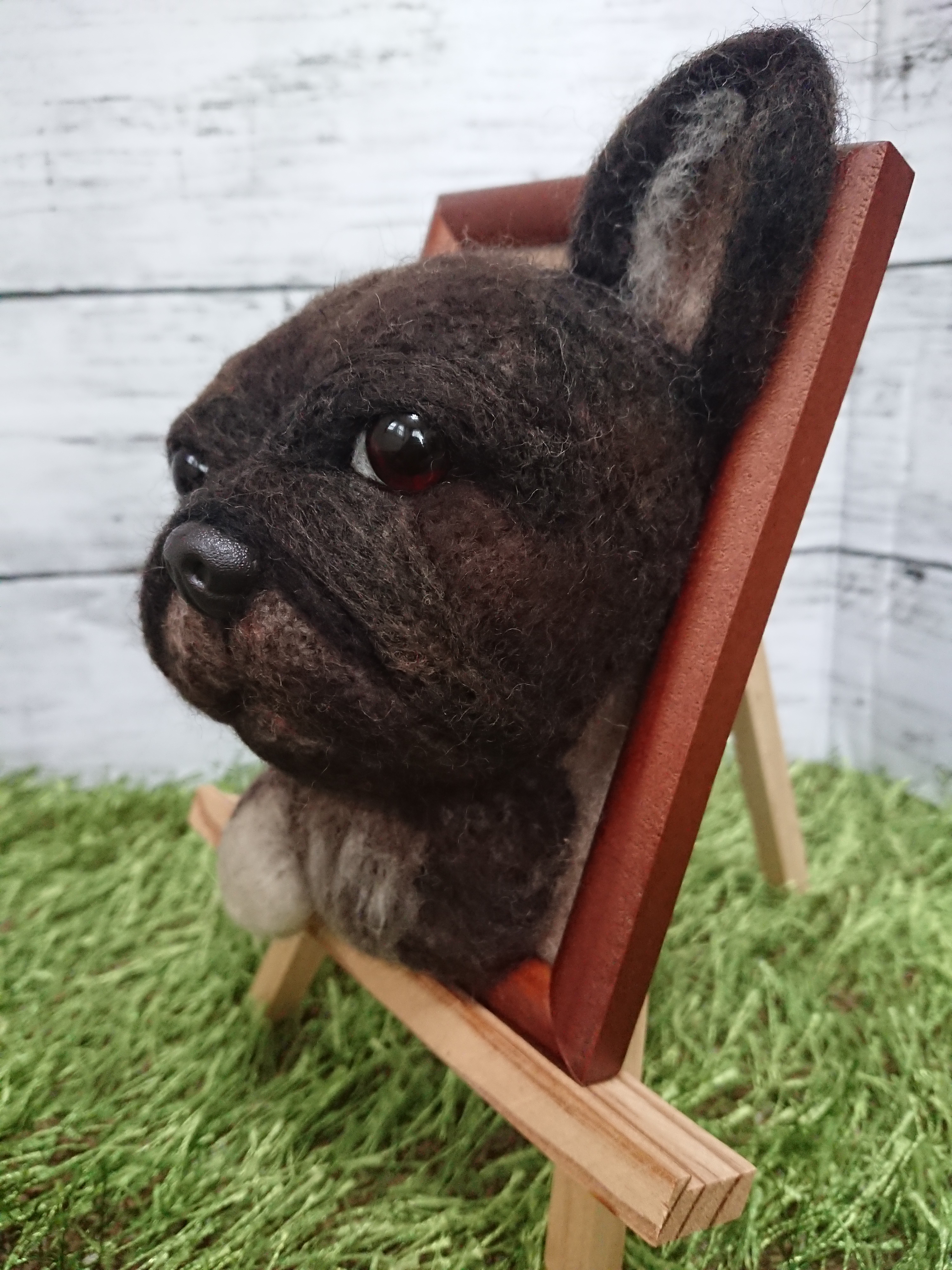 羊毛フェルト 犬 フレブル ブルドッグ 愛犬 うちの子 ペット オーダー Iichi ハンドメイド クラフト作品 手仕事品の通販