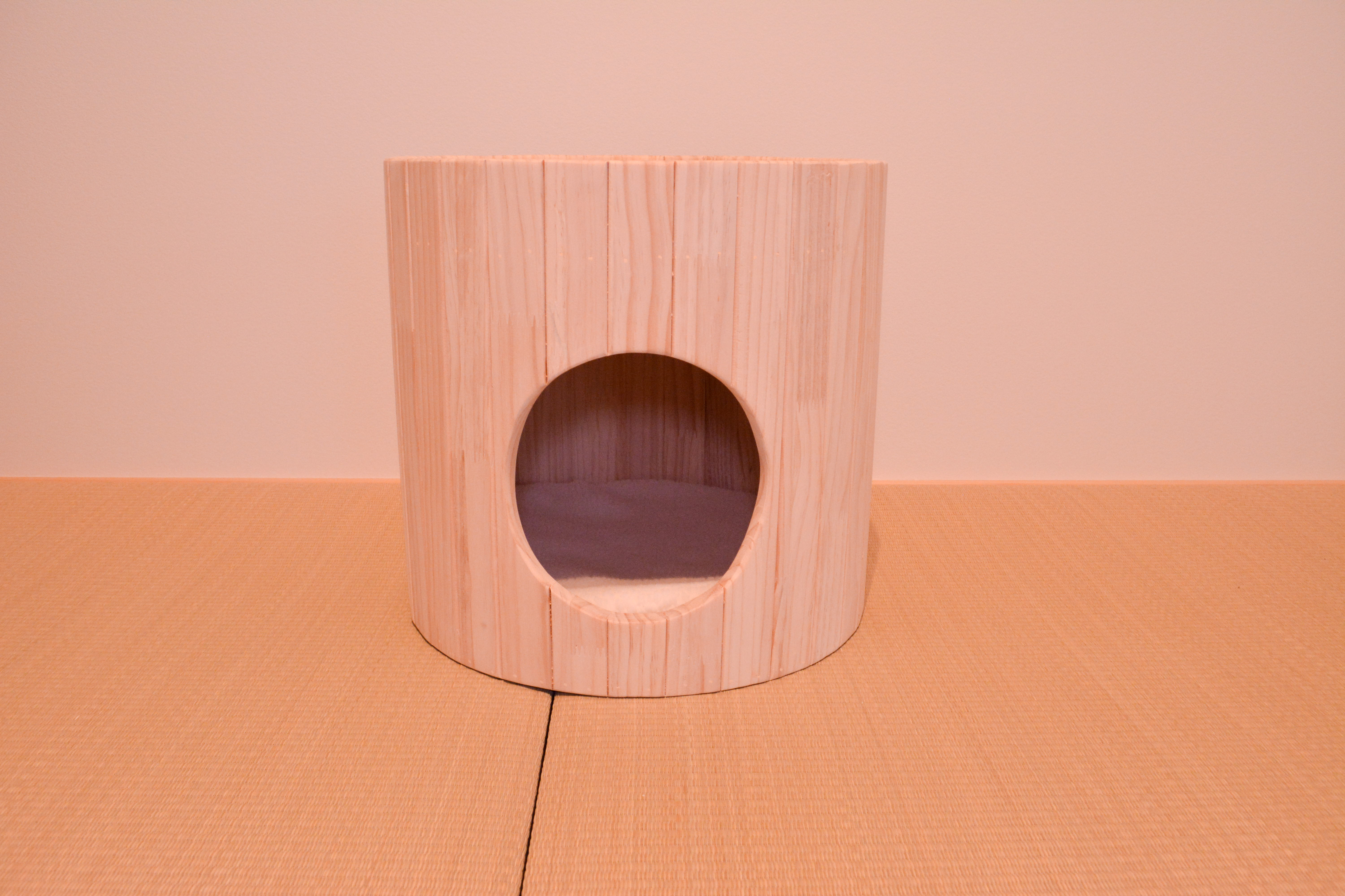 受注生産 職人手作り 猫のおうち 猫ベッド 猫用 ペット用品 おうち時間 猫家具 天然木 無垢材 木目 木工 エコ Lr18 Iichi ハンドメイド クラフト作品 手仕事品の通販