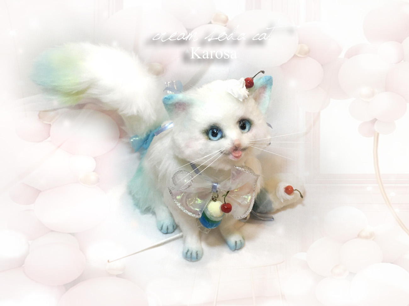 羊毛フェルト 猫 ソマリ ネコ ねこ ハンドメイド-