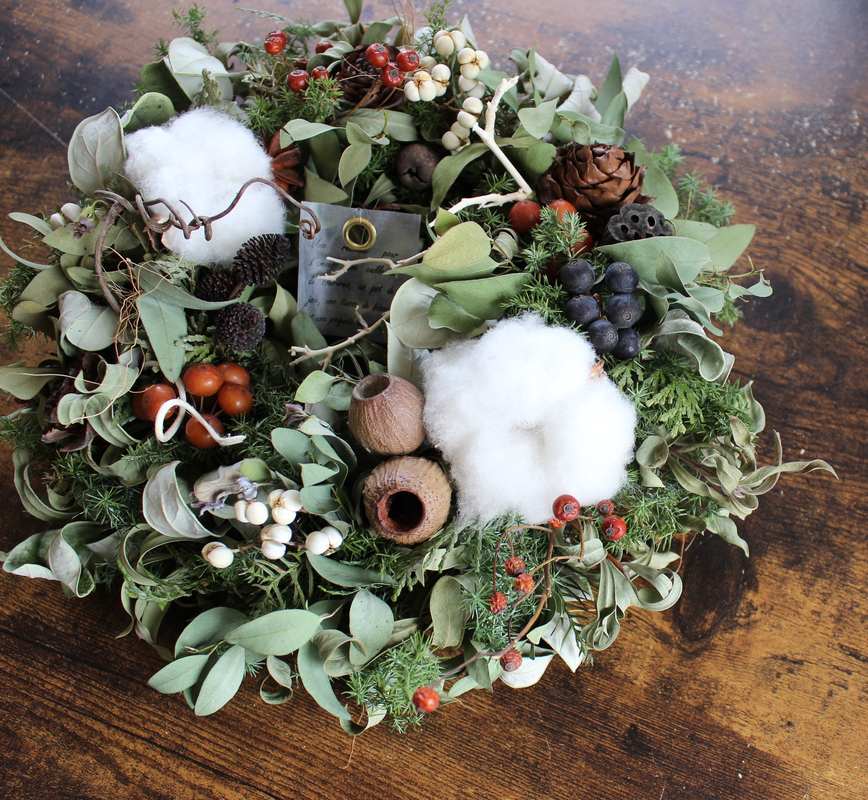 Christmas Wreath ２０２１ クリスマスリース ２４ ２６センチ コットン ドライフラワーリース Iichi ハンドメイド クラフト作品 手仕事品の通販
