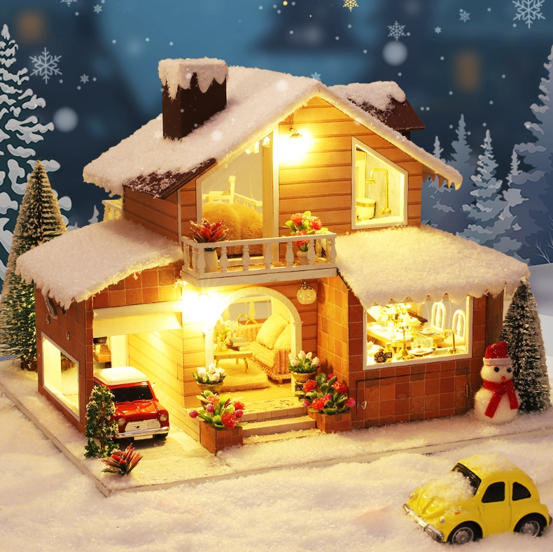 暖かい雪国の家 ミニチュア ドールハウス 完成品 Iichi ハンドメイド クラフト作品 手仕事品の通販