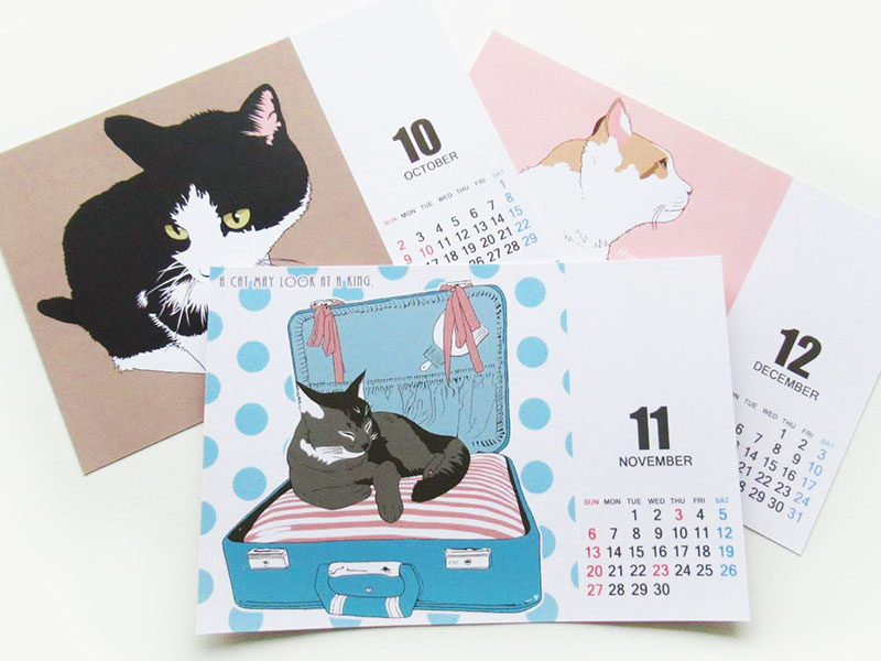 22年 猫イラスト卓上カレンダー Iichi ハンドメイド クラフト作品 手仕事品の通販