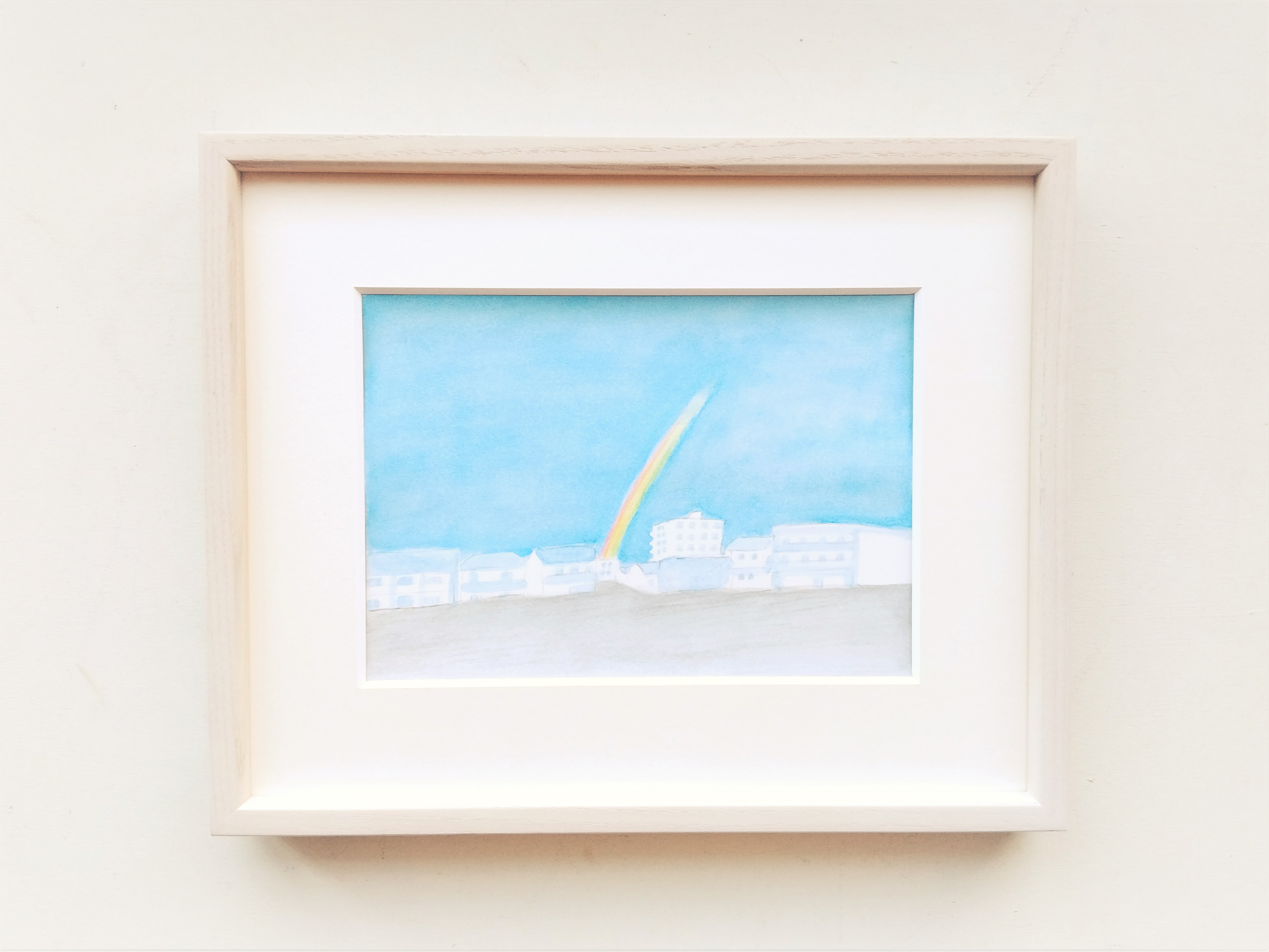 原画 虹 水彩イラスト 木製額縁入り Iichi ハンドメイド クラフト作品 手仕事品の通販