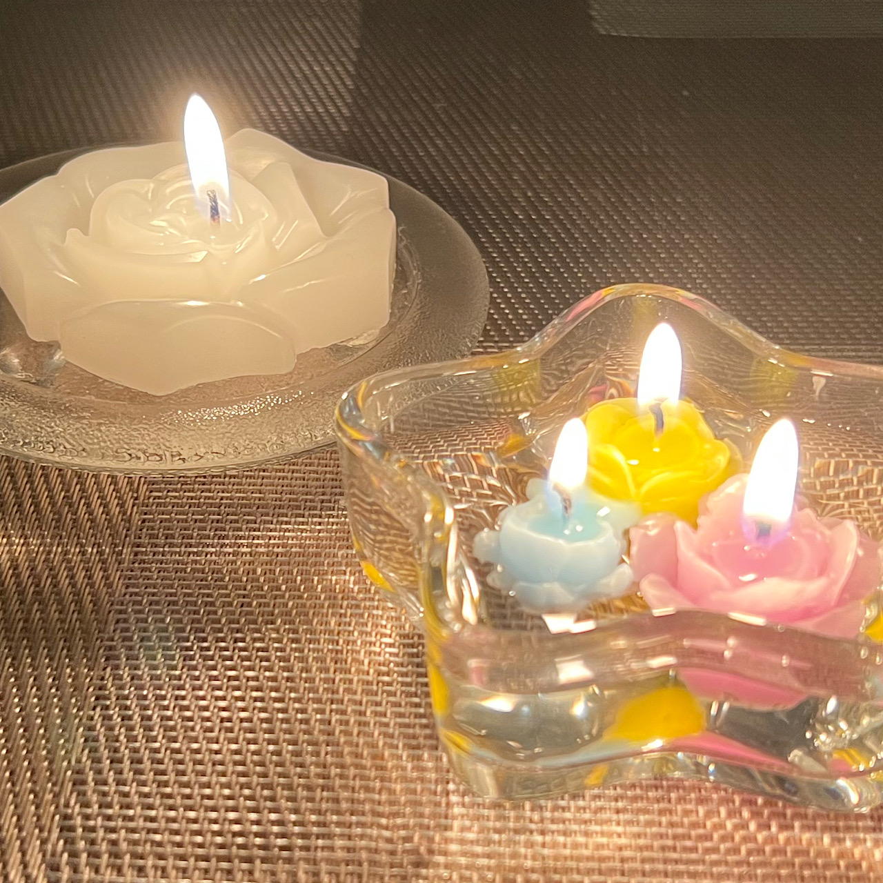 フラワーキャンドル フローティングキャンドル付き Iichi ハンドメイド クラフト作品 手仕事品の通販