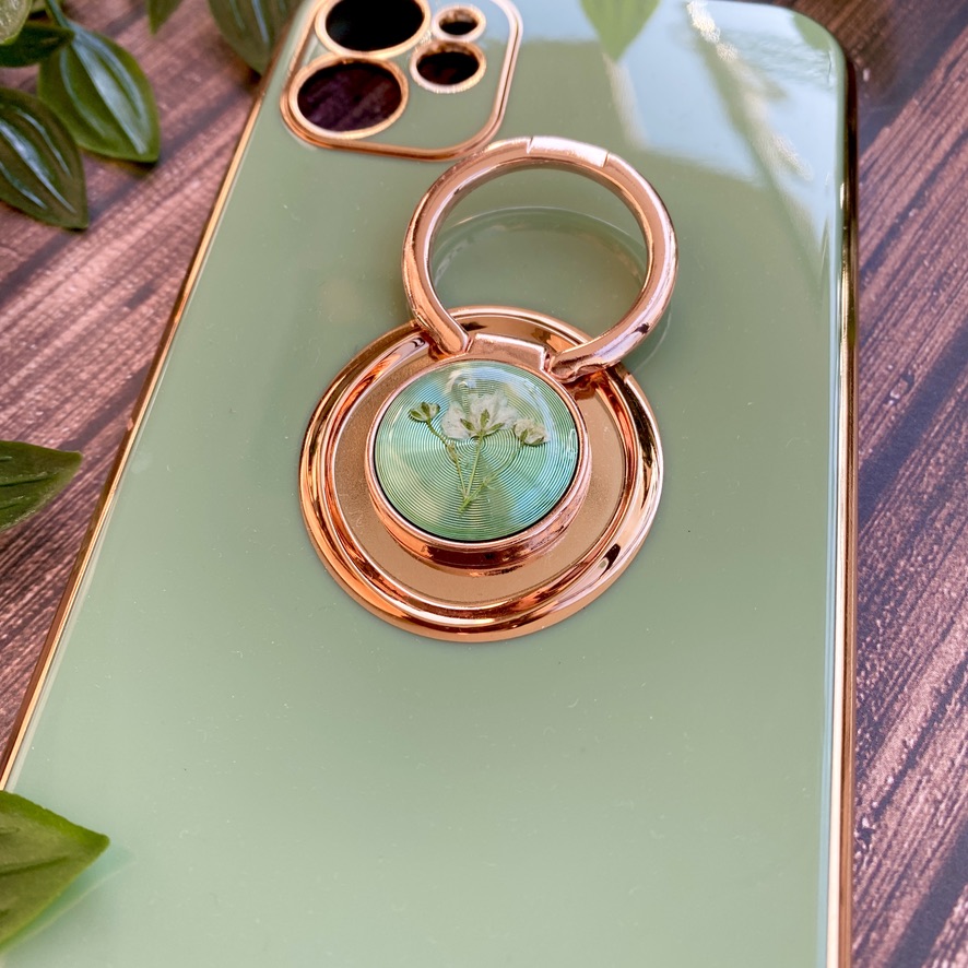 New カスミソウデザイン Iphoneケース スマホ リング付き 押し花 くすみ グリーン 緑 かすみ草 スマートフォン Iichi ハンドメイド クラフト作品 手仕事品の通販