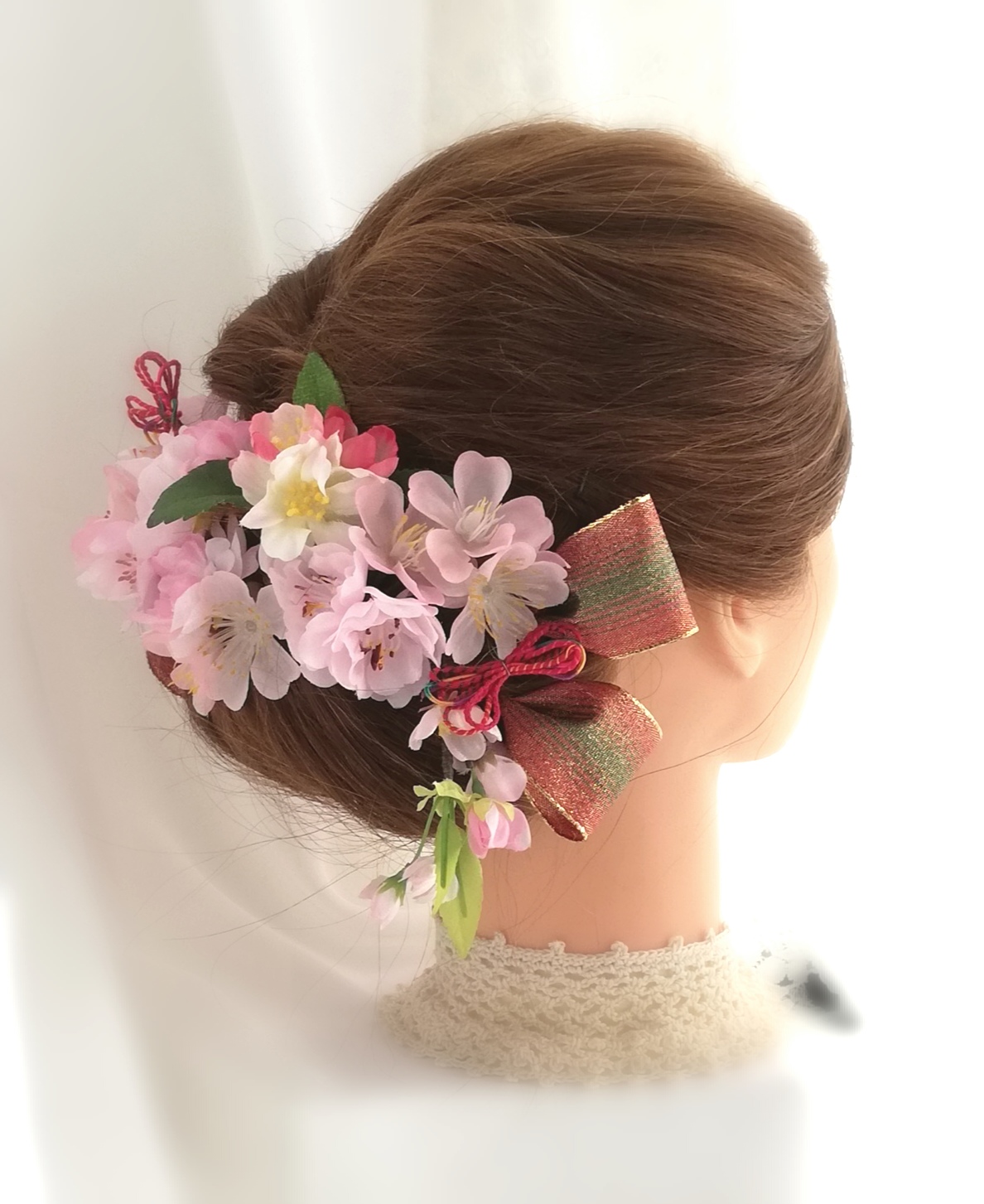 和飾り 桜 リンゴの花 ヘッドドレス 桜ピンク Cherry Blossom Apple Blossom Iichi ハンドメイド クラフト作品 手仕事品の通販