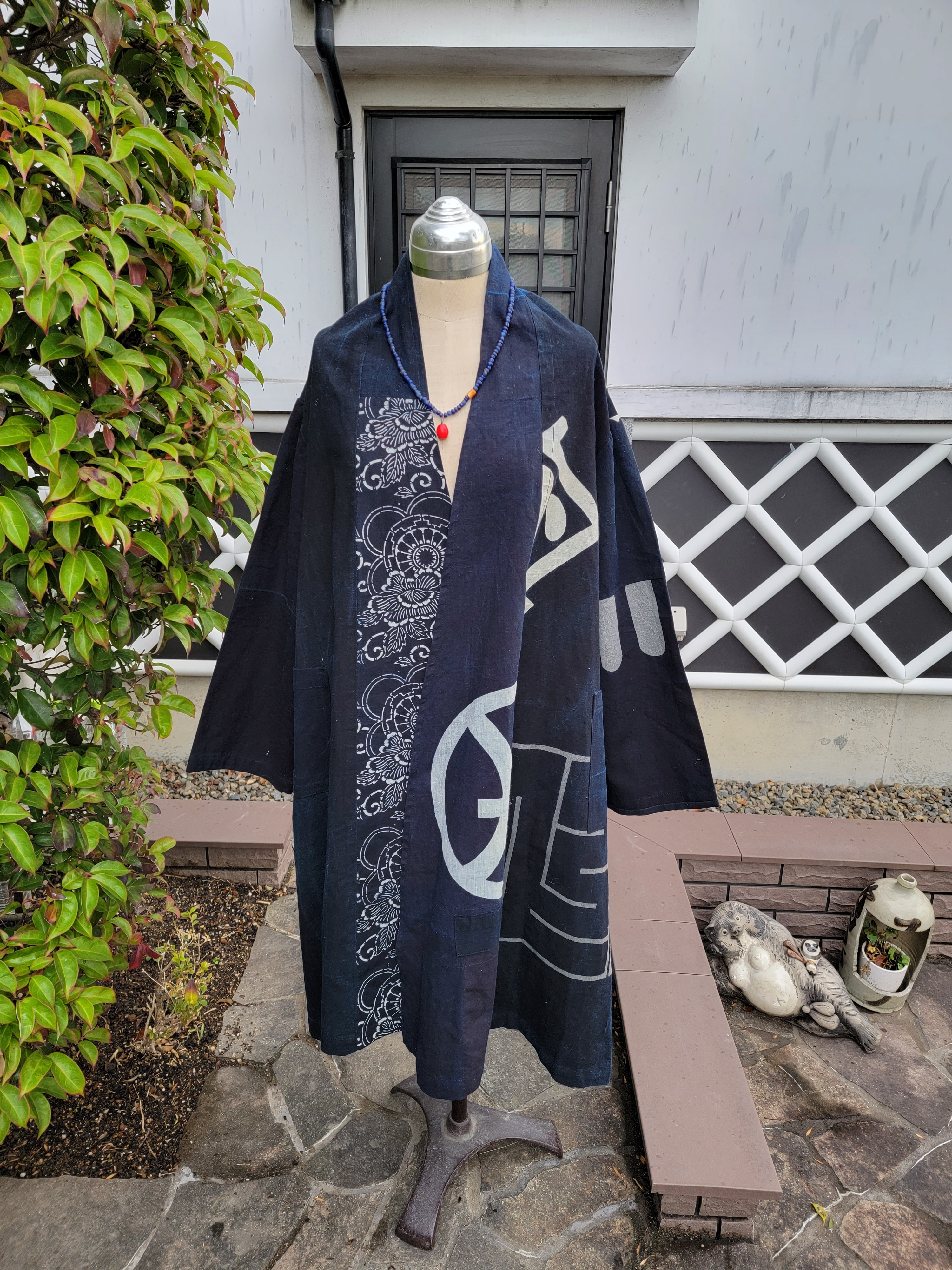 着物リメイク 手作り 型染め 半纏 コート | iichi ハンドメイド 着物リメイク 手作り 型染め 半纏 コート | iichi ハンドメイド