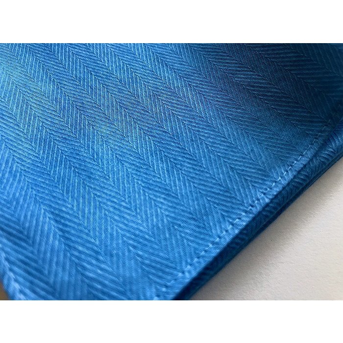 徳島の匠 藍染 本藍染ハンカチ ヘリンボーン織り 綿100 藍色 阿波藍 Iichi ハンドメイド クラフト作品 手仕事品の通販