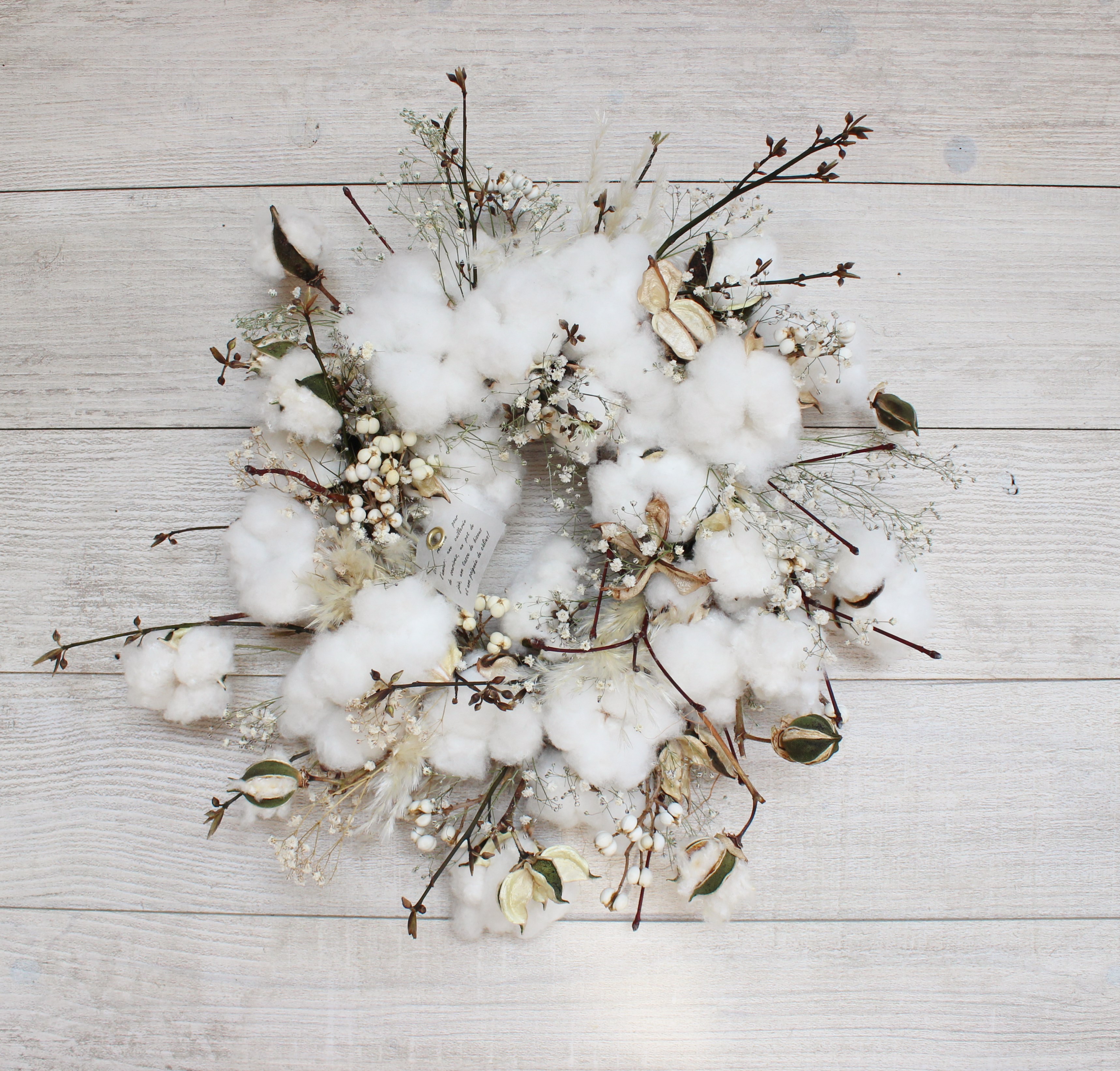 Mizuhana Cotton Wreath 水端 コットンのリース 綿花 ナチュラル ドライフラワーリース Iichi ハンドメイド クラフト作品 手仕事品の通販