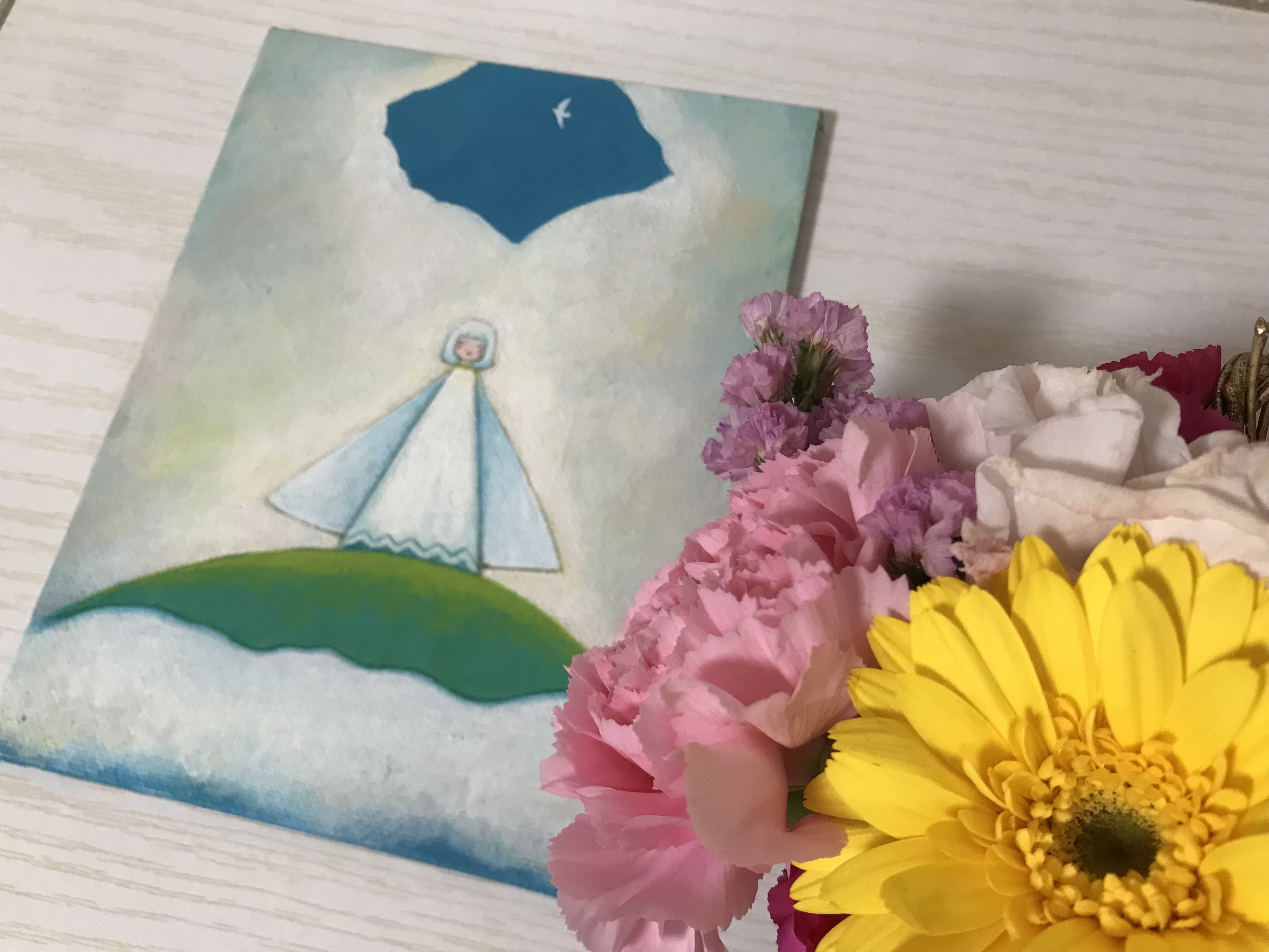 空からの声 幸せの絵画 天使のイラスト Iichi ハンドメイド クラフト作品 手仕事品の通販