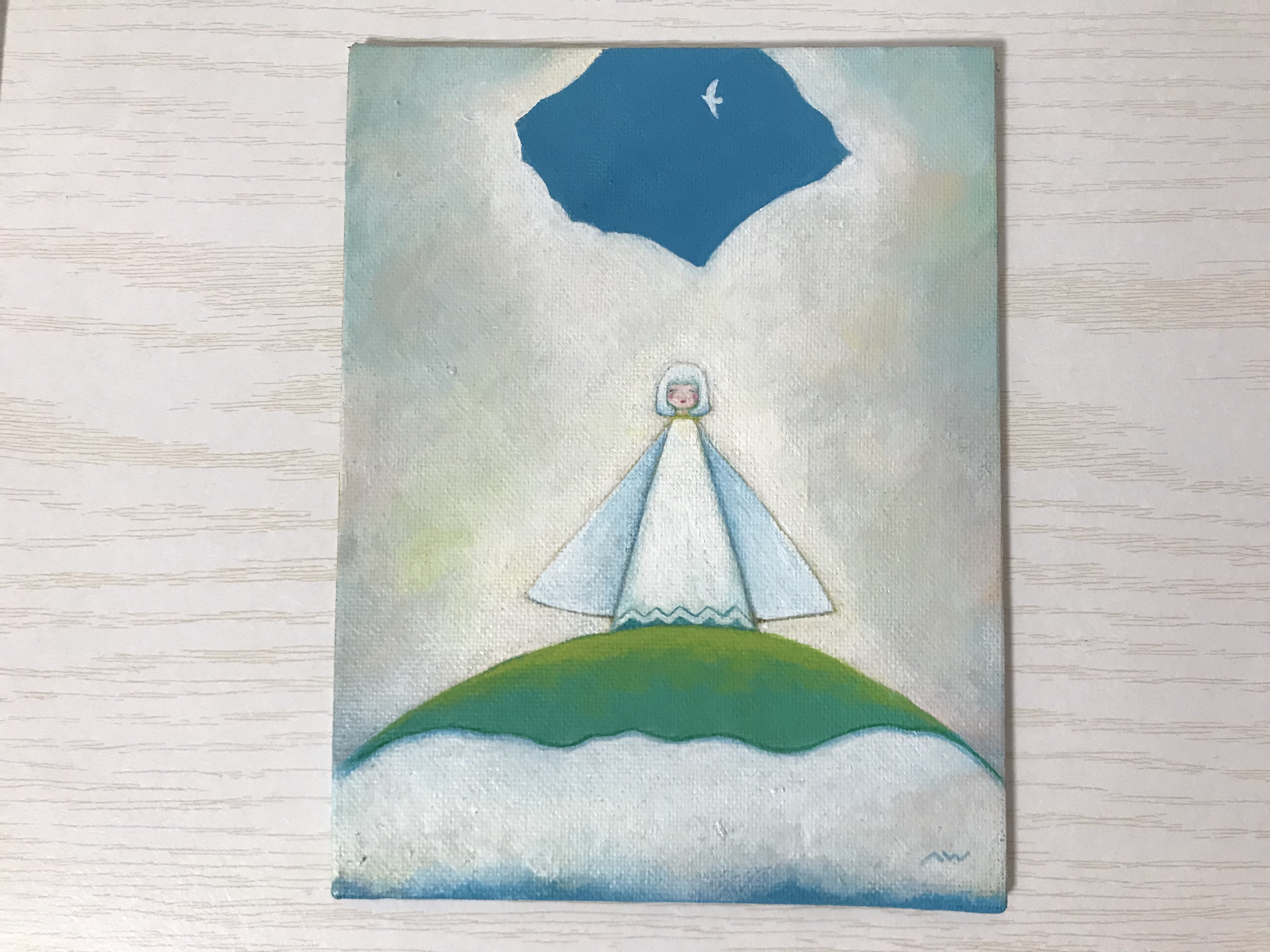 空からの声 幸せの絵画 天使のイラスト Iichi ハンドメイド クラフト作品 手仕事品の通販