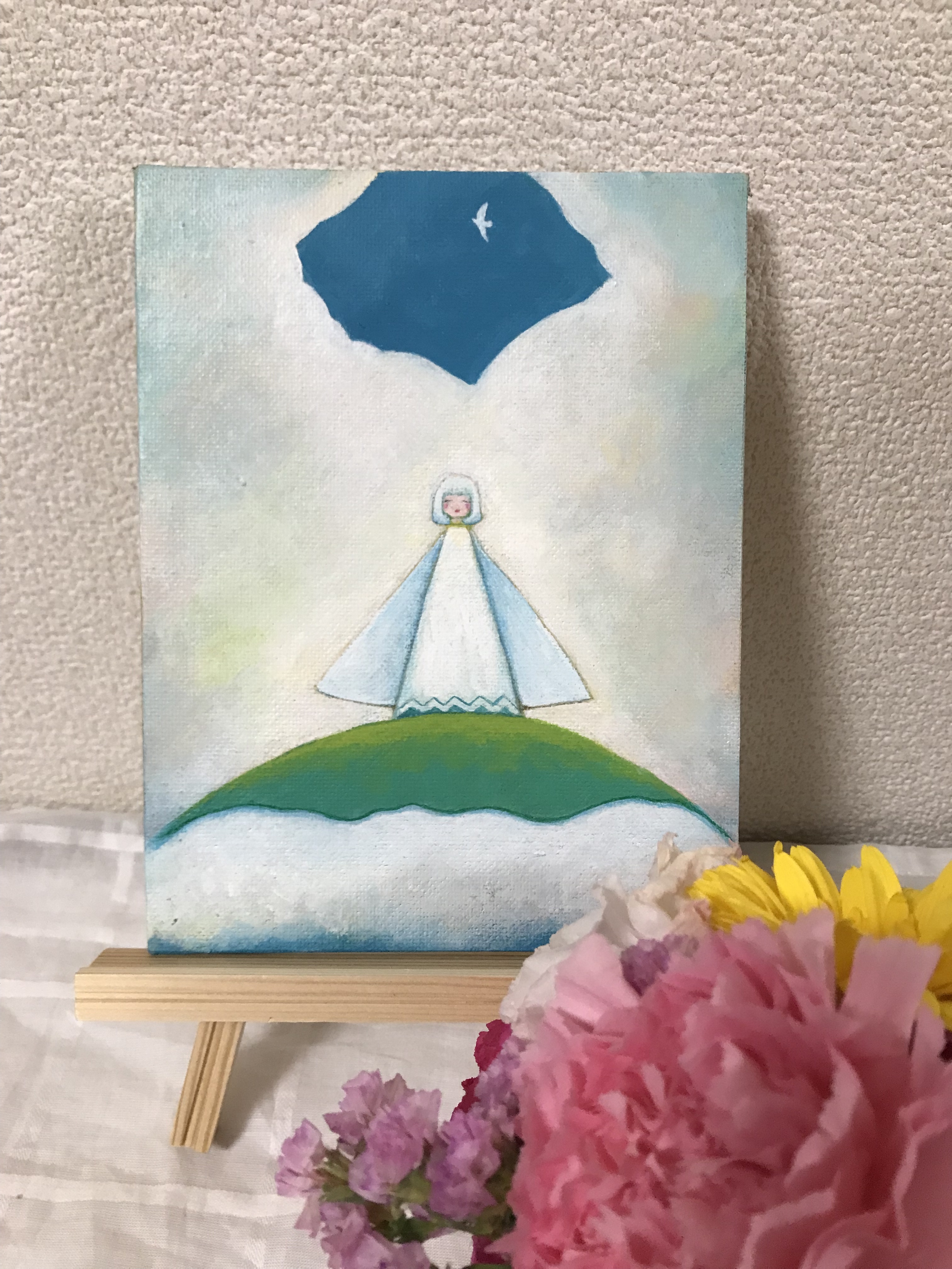 空からの声 幸せの絵画 天使のイラスト Iichi ハンドメイド クラフト作品 手仕事品の通販