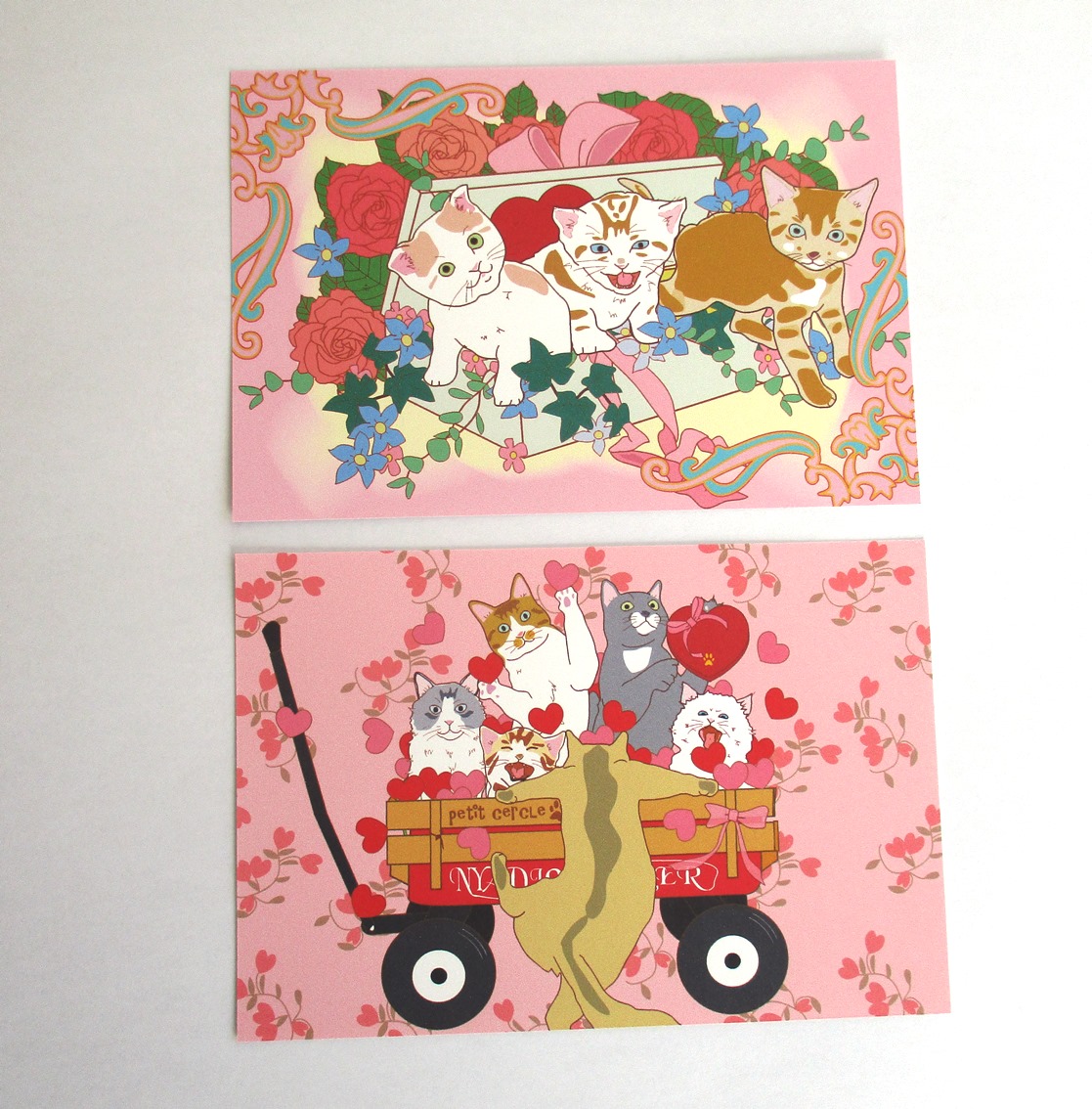 猫さんバレンタインなポストカードセット Iichi ハンドメイド クラフト作品 手仕事品の通販