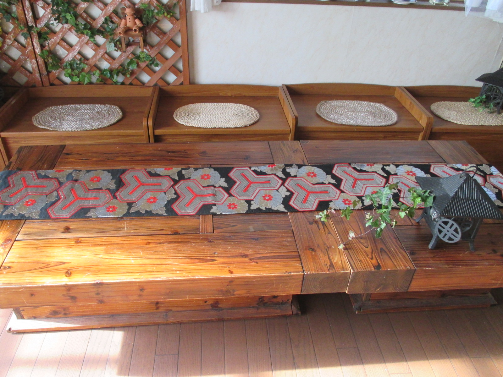 R78 ﾀﾍﾟｽﾄﾘｰ用軸付 帯 テーブルランナー おしゃれ 2x29cm Iichi ハンドメイド クラフト作品 手仕事品の通販