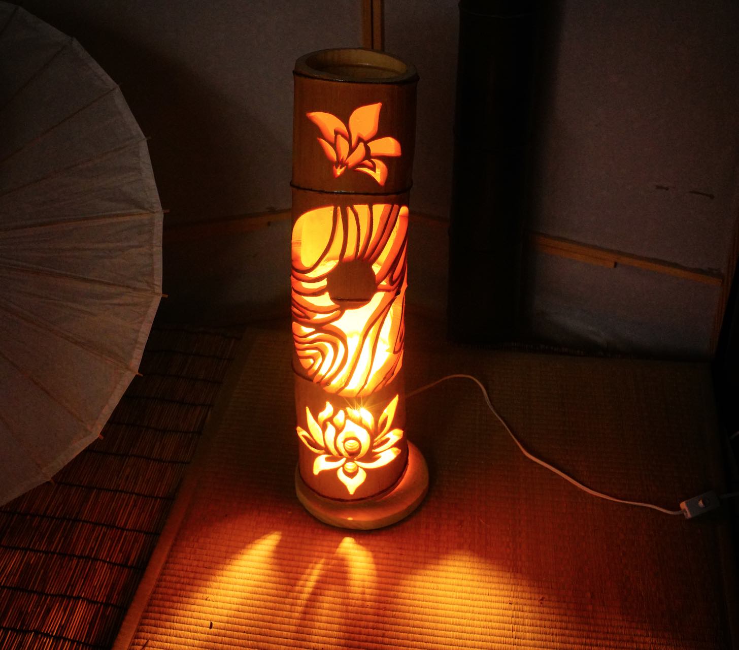 竹灯り 竹あかり 竹灯籠 竹灯篭 竹ランプ 癒しの灯り 揺らぎ Iichi ハンドメイド クラフト作品 手仕事品の通販