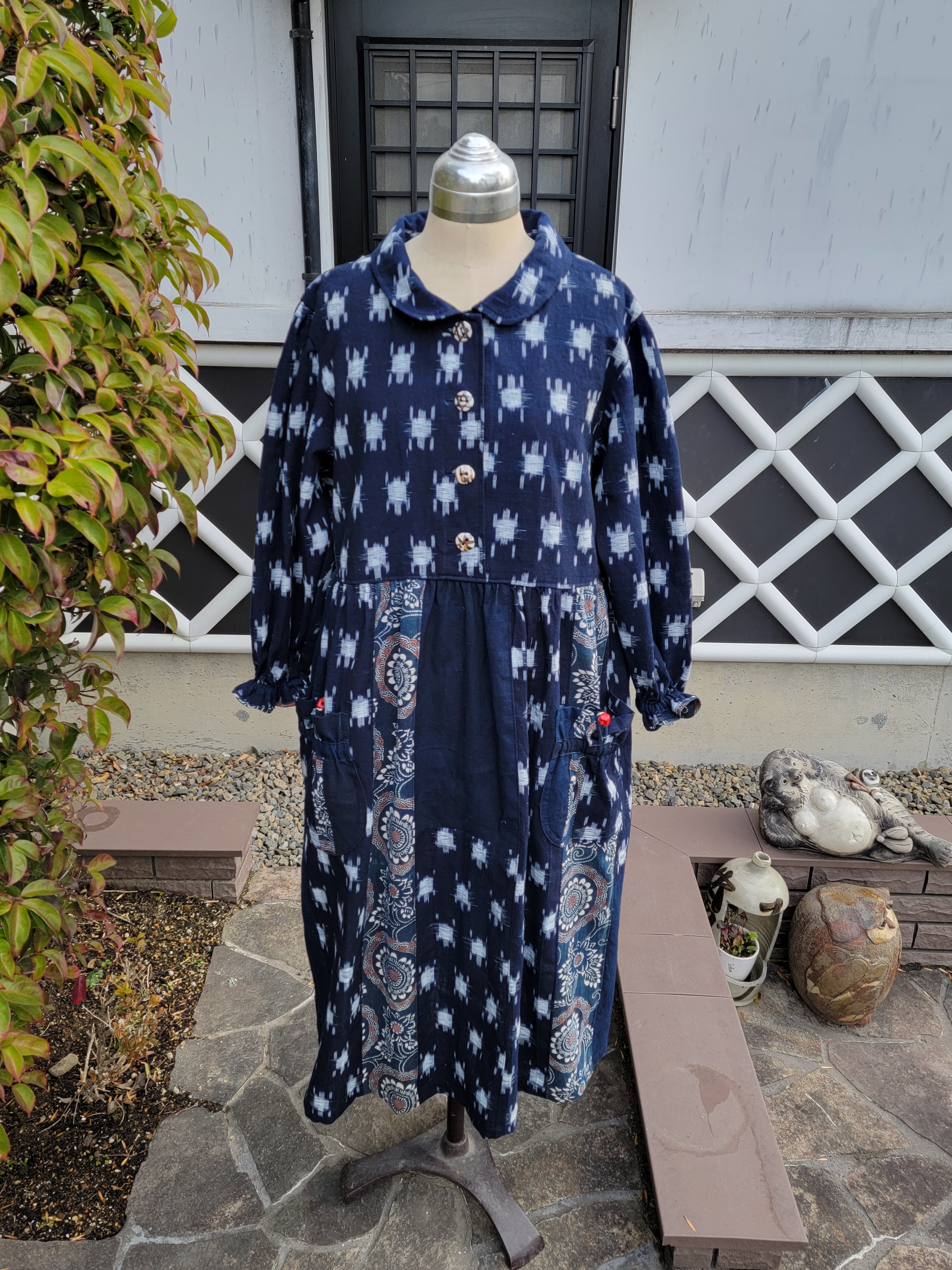 公式の店舗 着物リメイク 手作り かすり パッチ ワンピース 着物 Multipasajes Travel